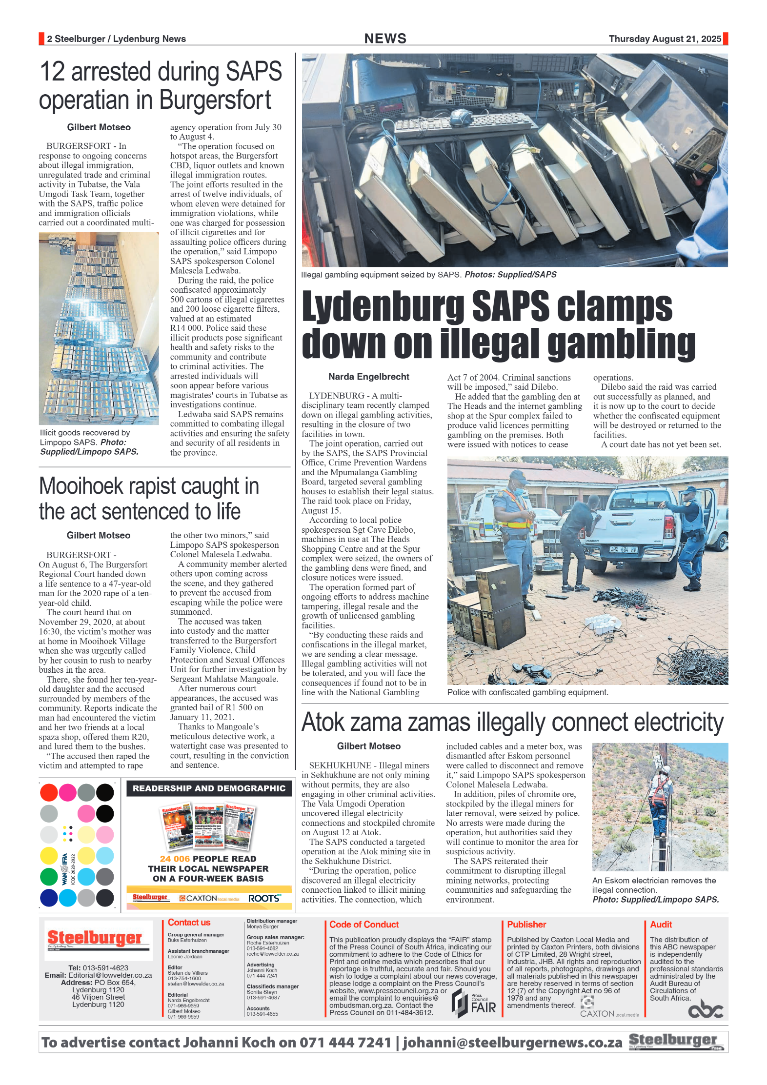 Steelburger News 21 August 2025 page 2