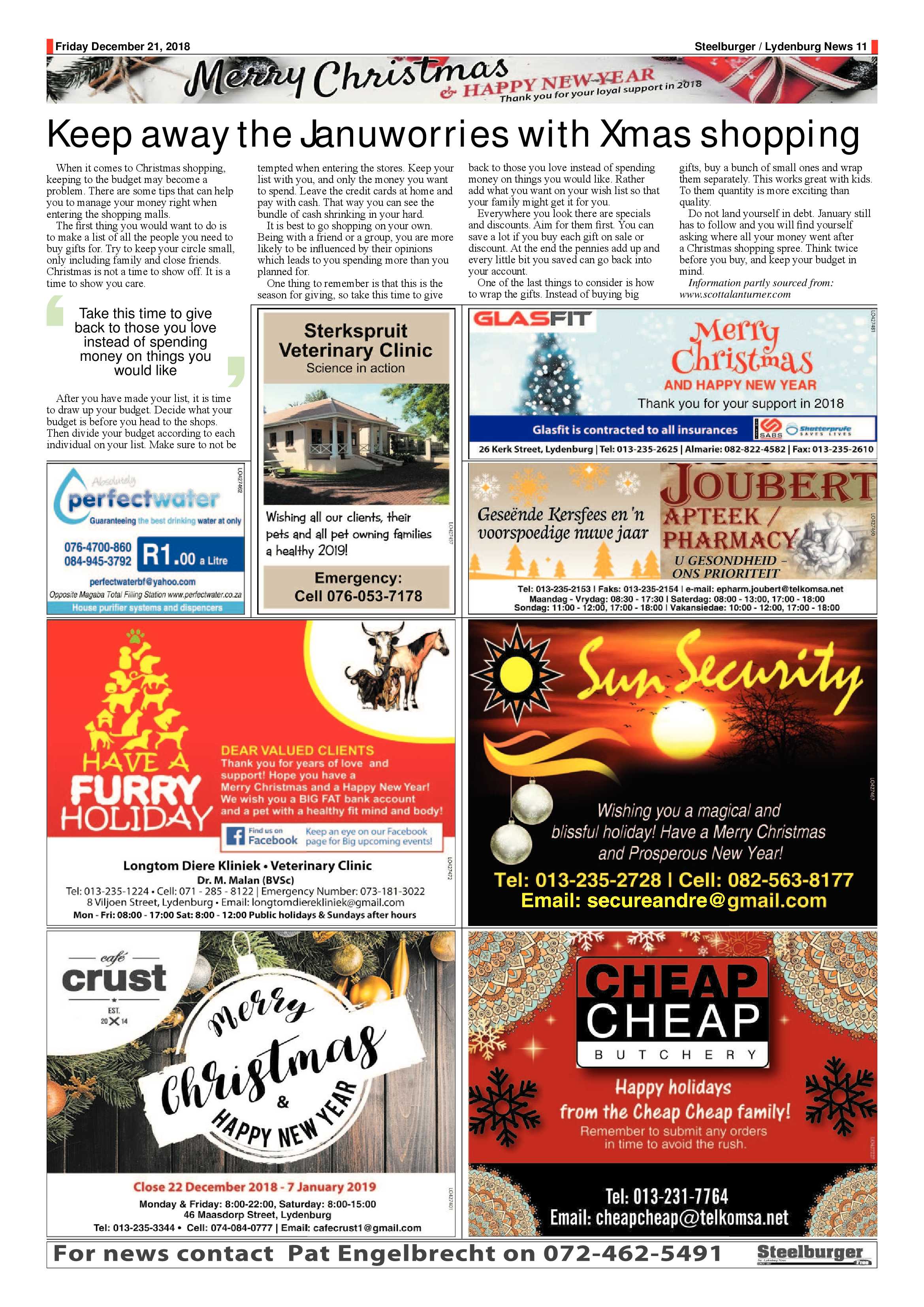 Steelburger News 21 December 2018 page 11
