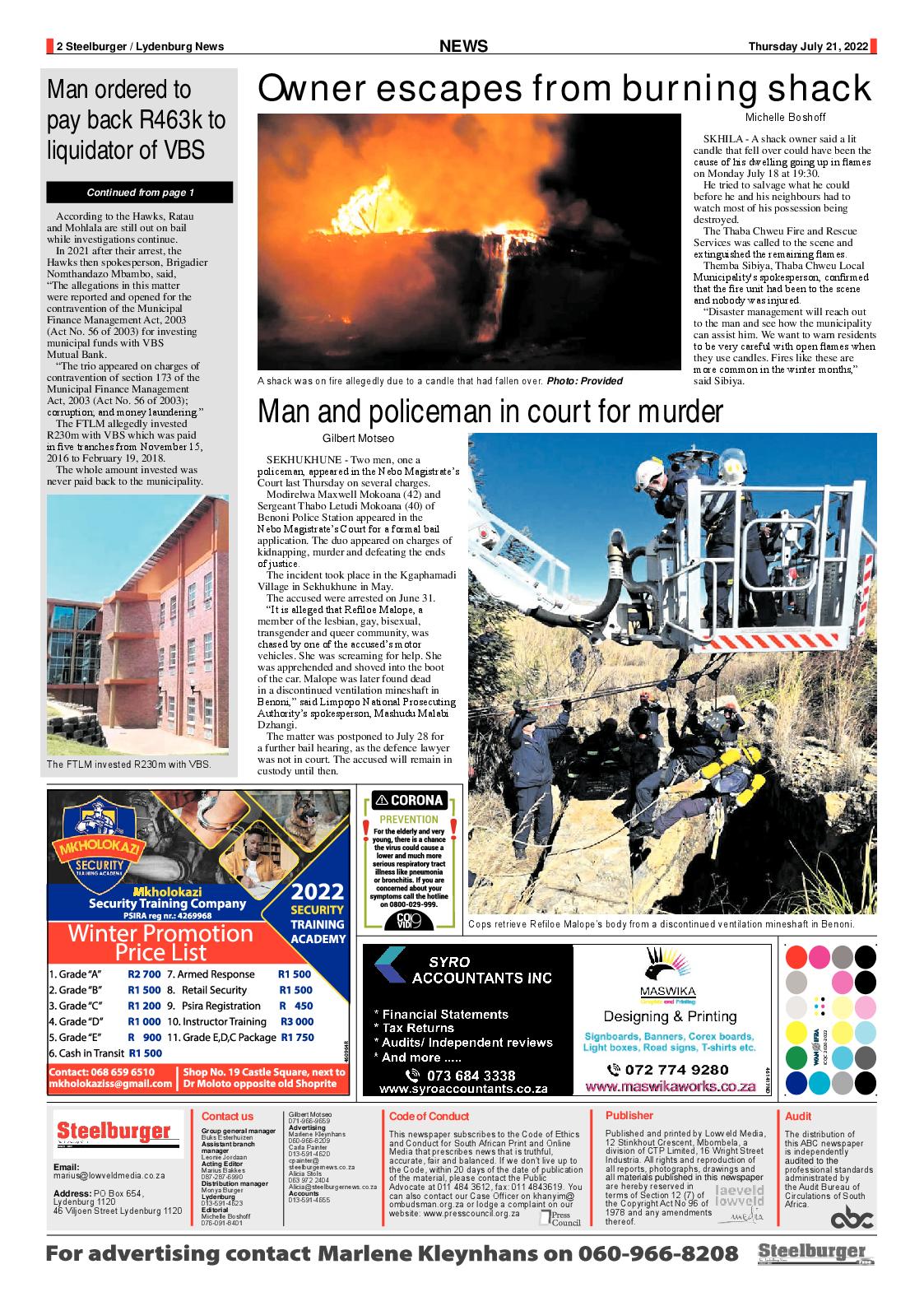 Steelburger News 21 July 2022 page 2