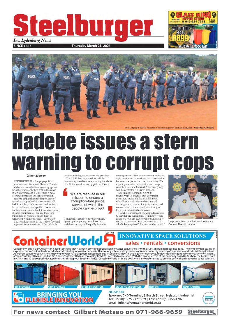 Steelburger News 21 March 2024 page 1