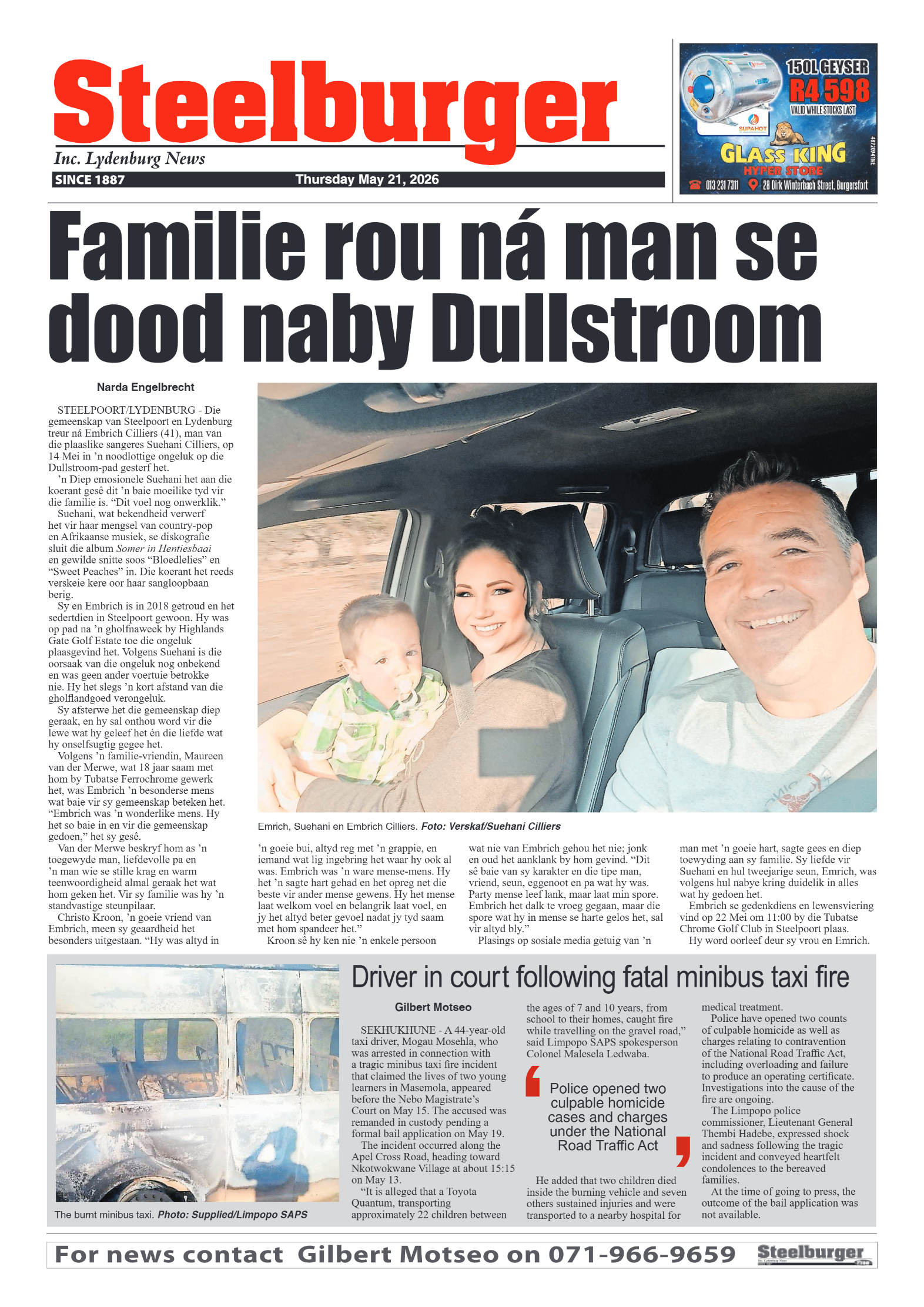 Steelburger News 21 May 2026 page 1