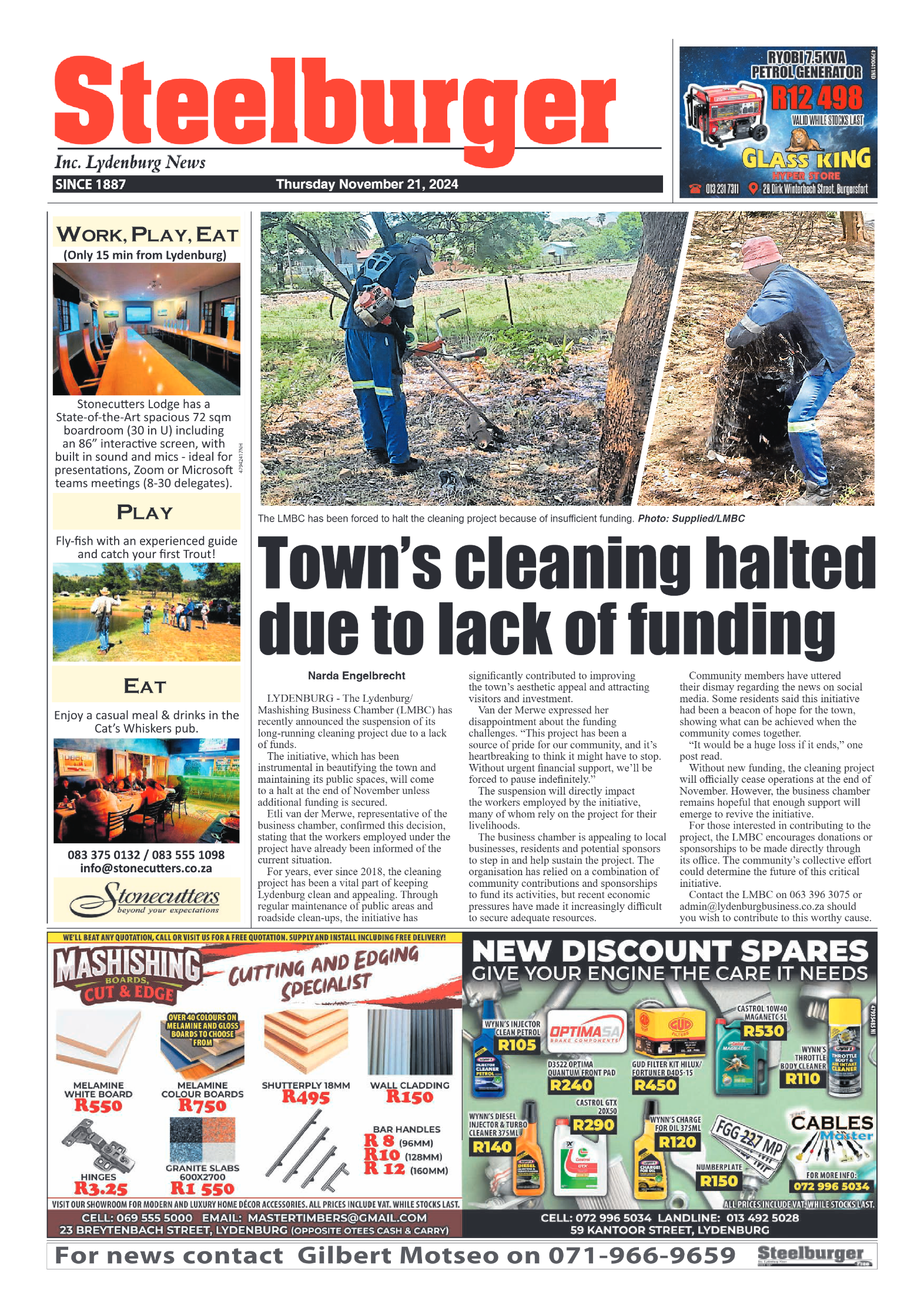 Steelburger News 21 November 2024 page 1