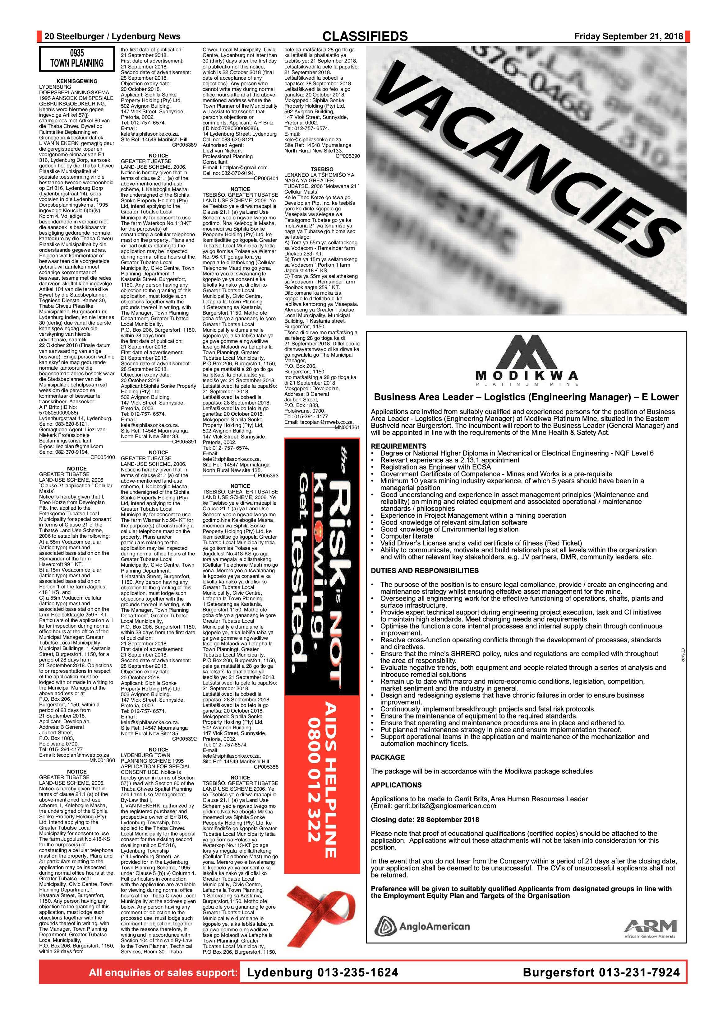 Steelburger News 21 September 2018 page 20
