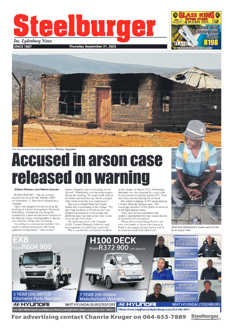 Steelburger News 21 September 2023 page 1