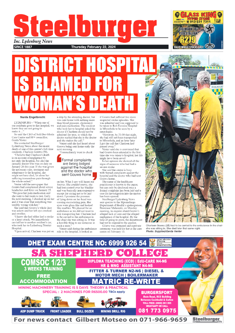 Steelburger News 22 February 2024 page 1