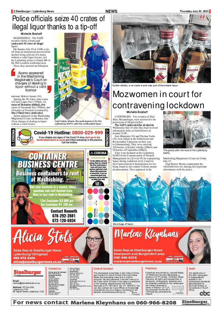 Steelburger News 22 July 2021 page 2