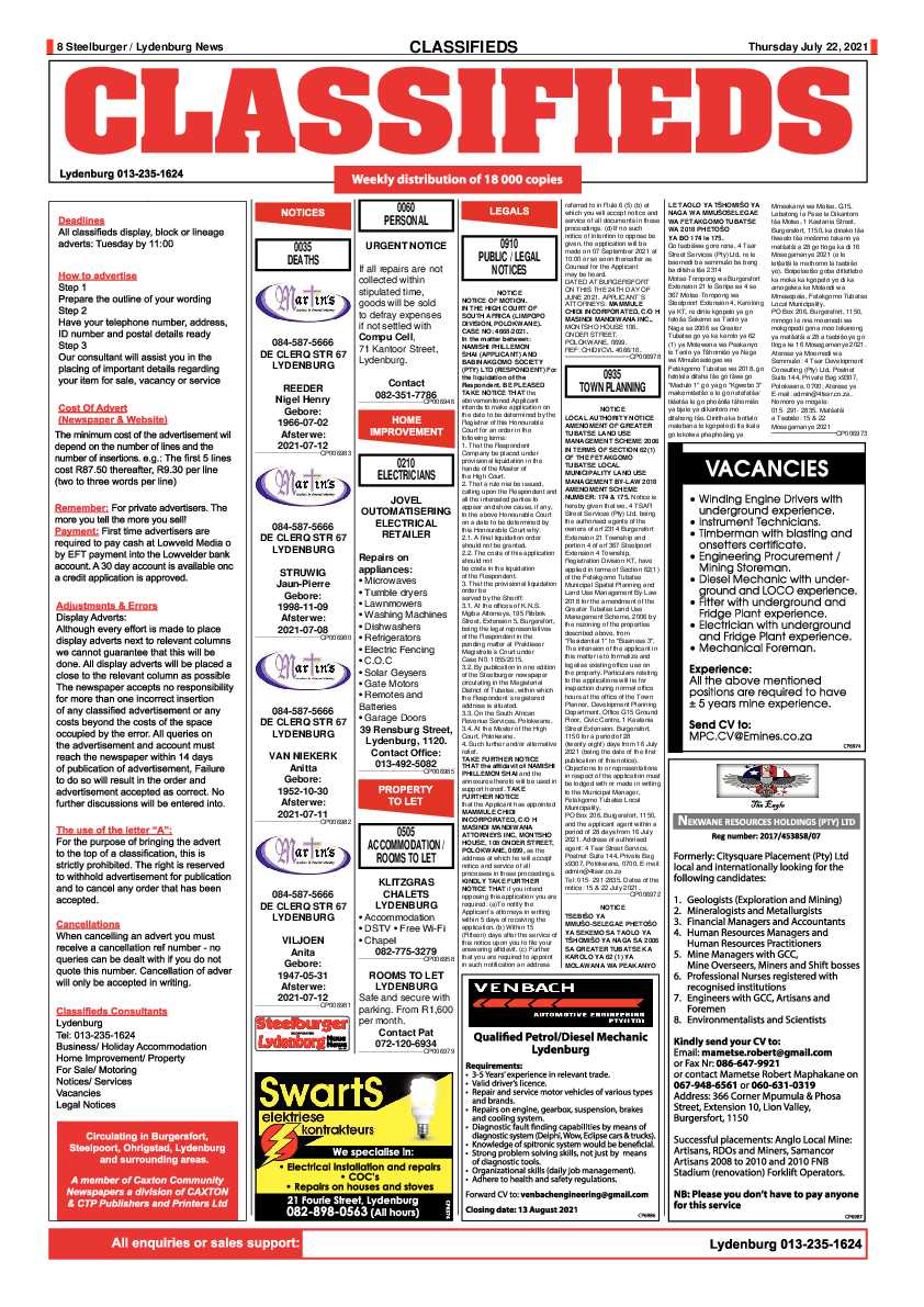 Steelburger News 22 July 2021 page 8
