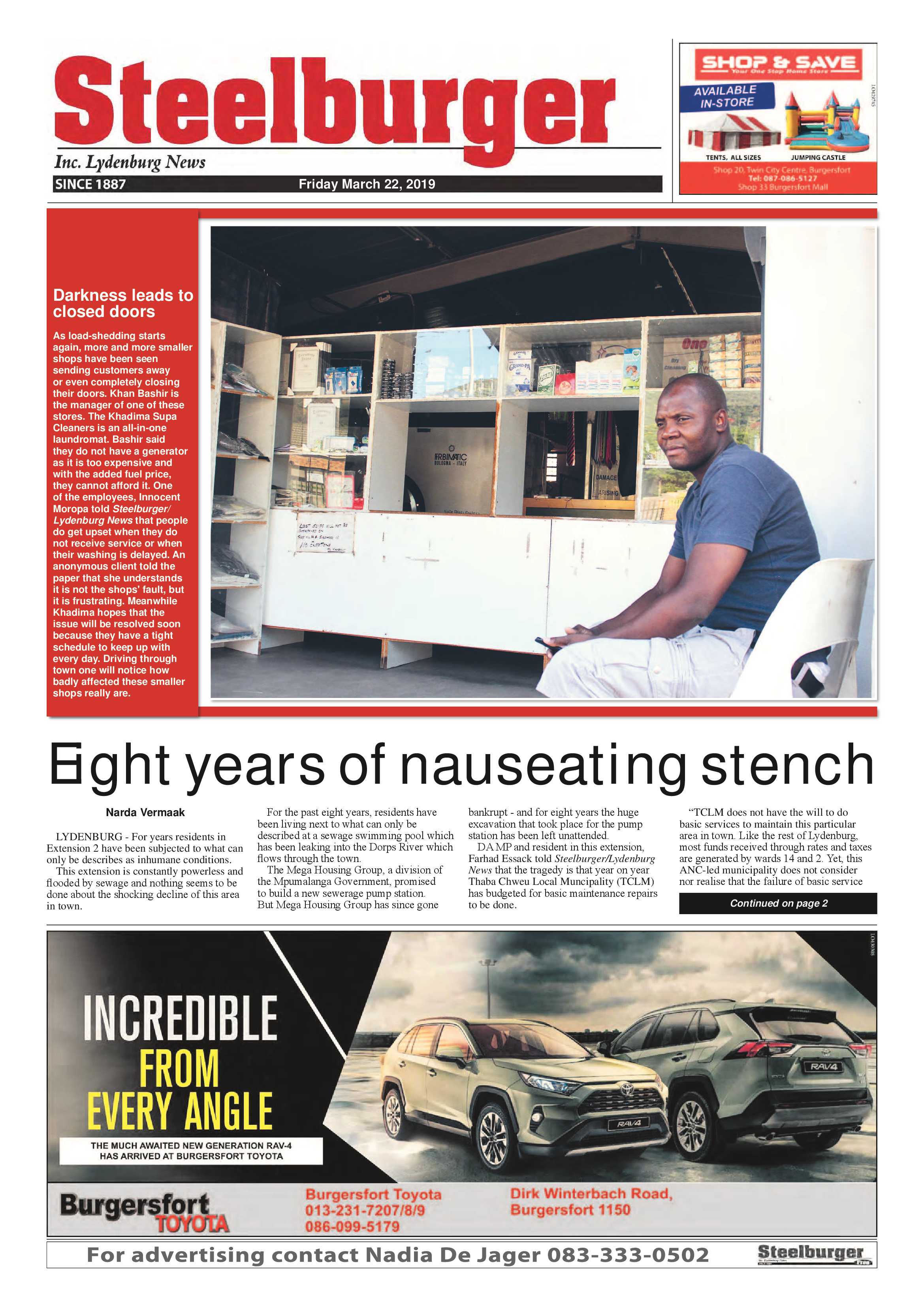 Steelburger News 22 March 2019 page 1