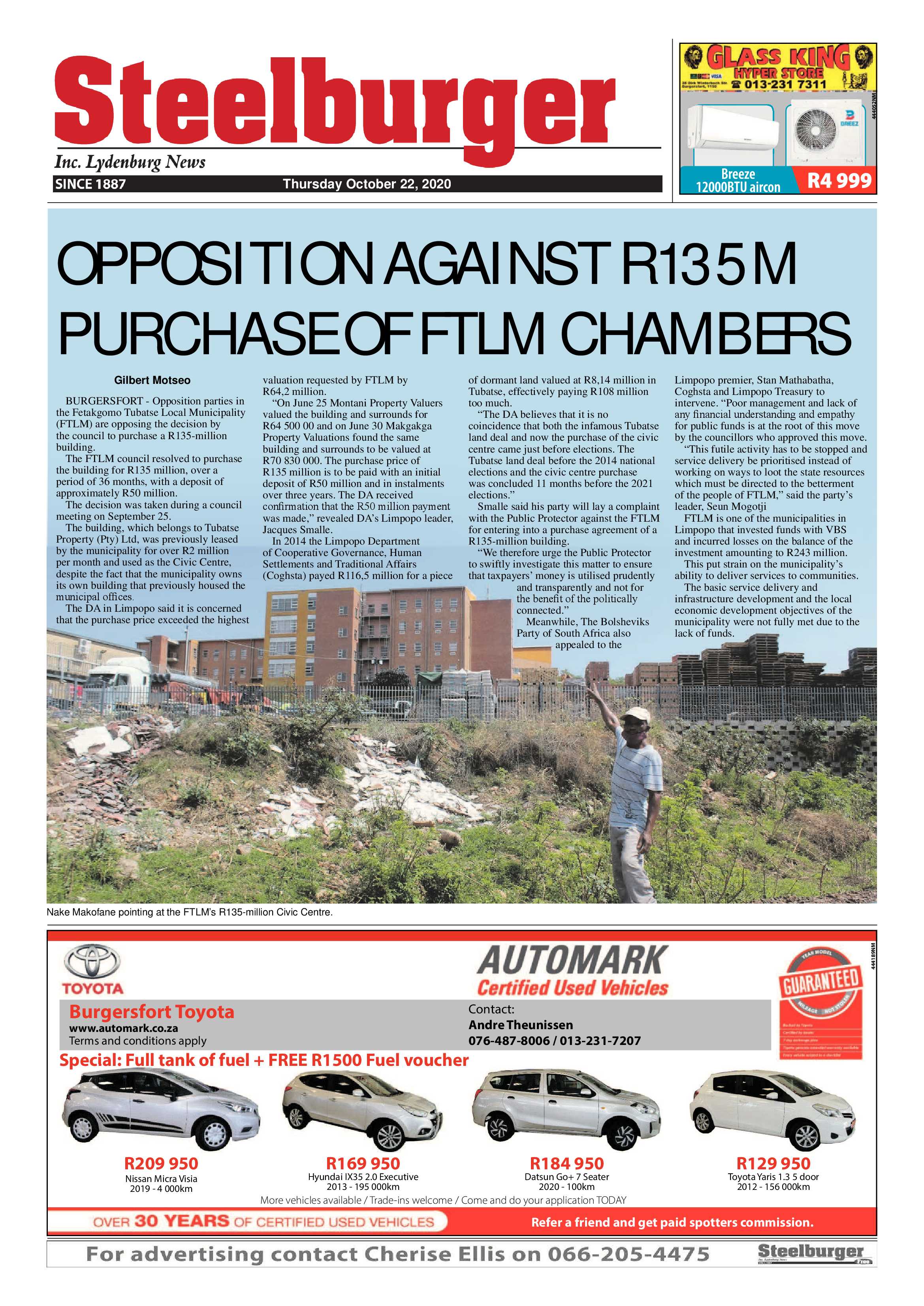 Steelburger news 22 October 2020 page 1
