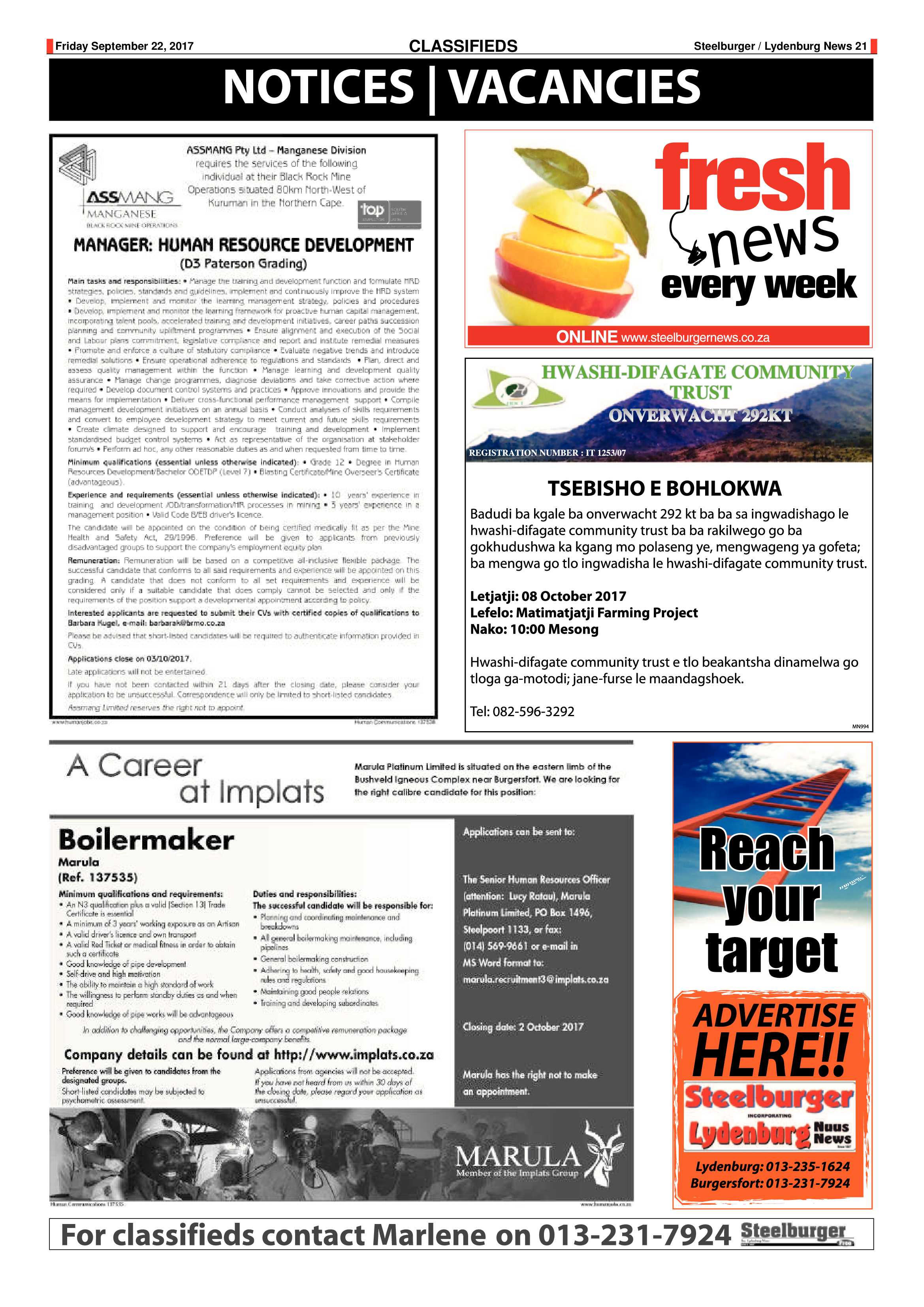 Steelburger News 22 September 2017 page 21