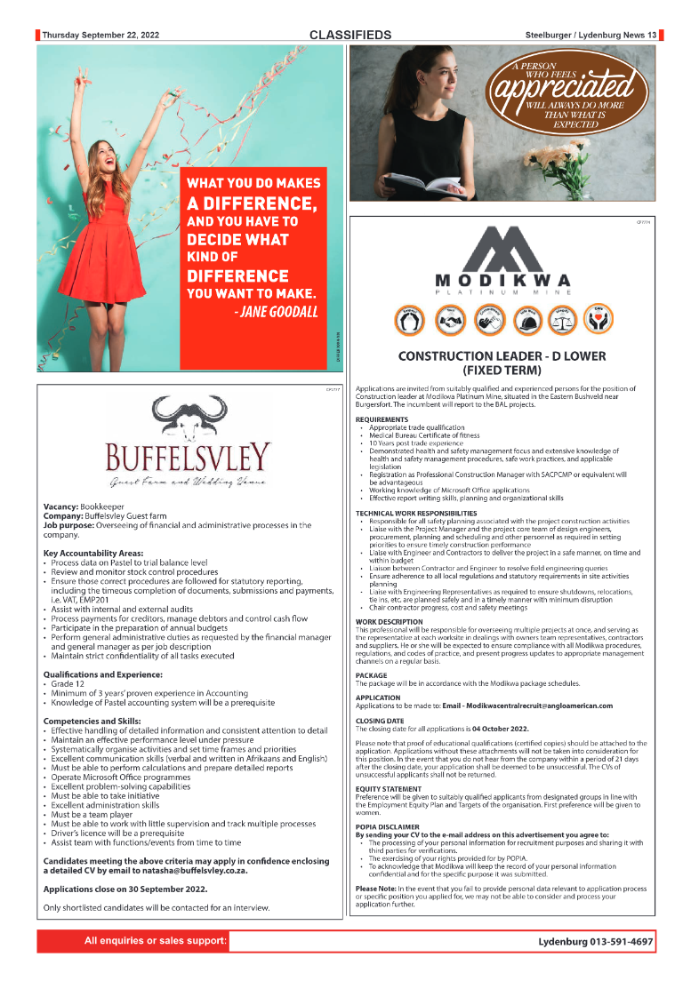 Steelburger News 22 September 2022 page 13