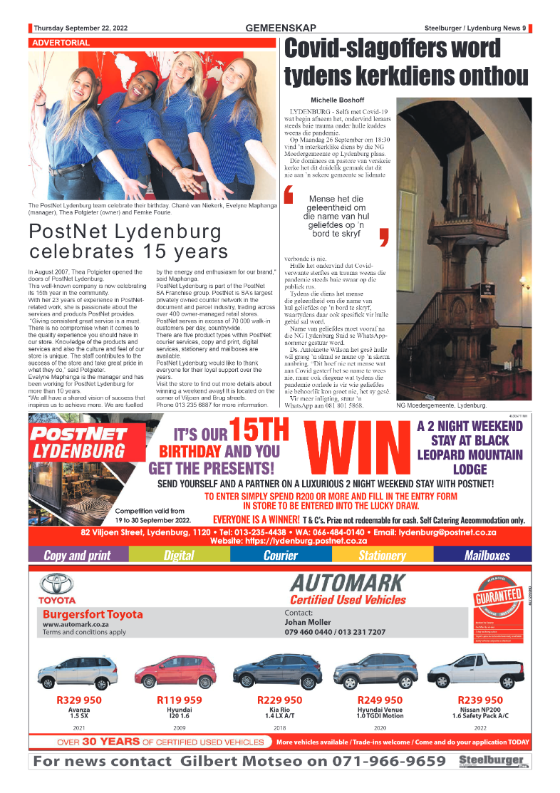 Steelburger News 22 September 2022 page 9