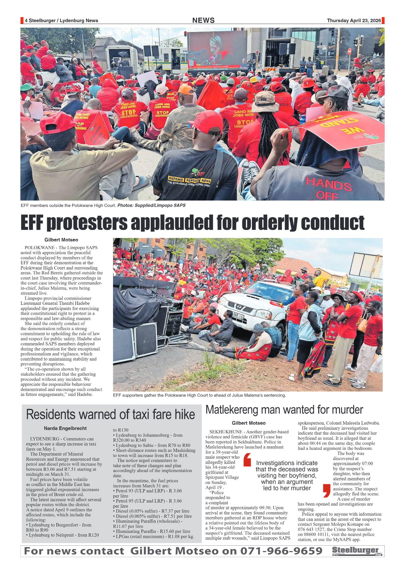 Steelburger News 23 April 2026 page 4