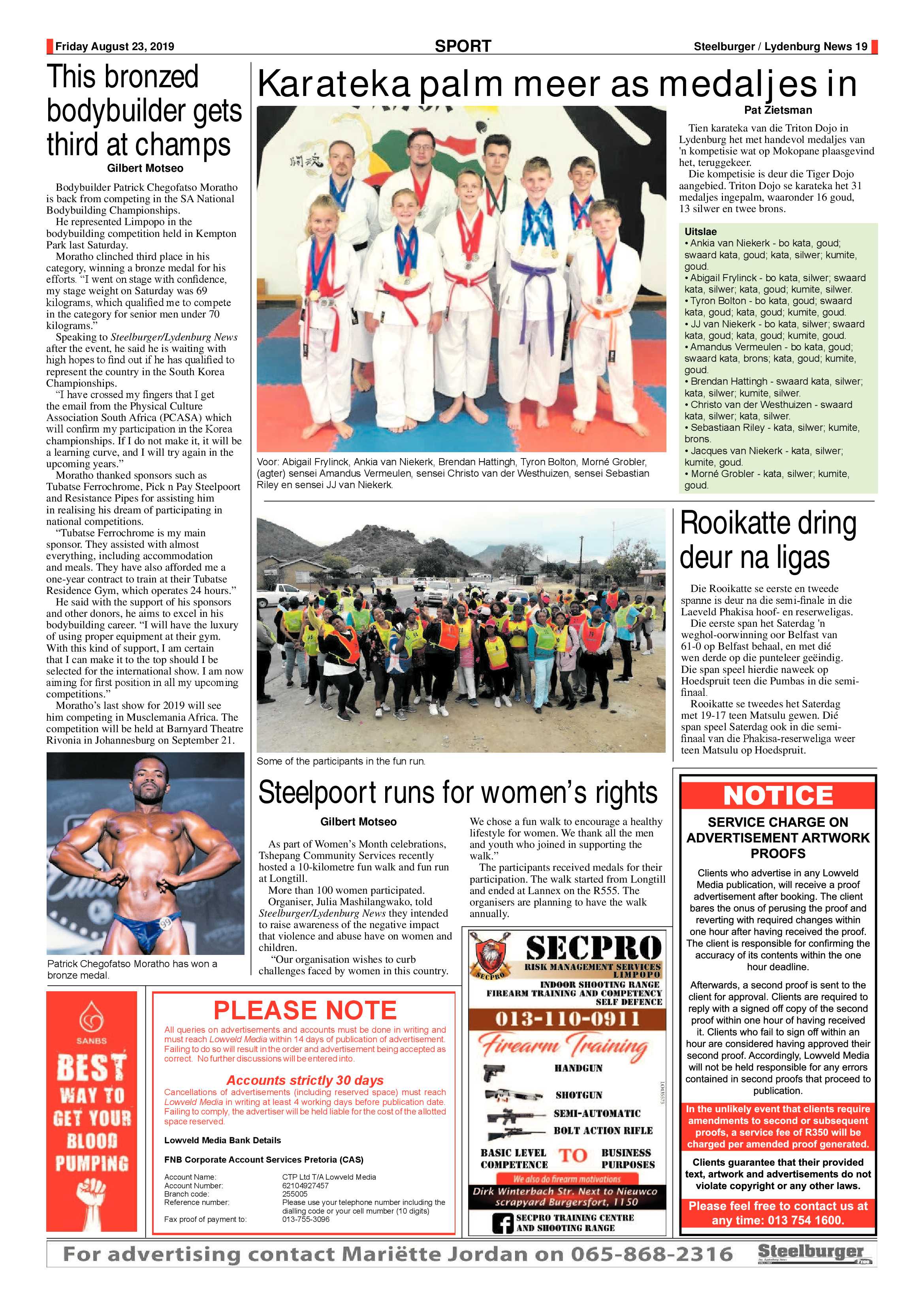 Steelburger News 23 August 2019 page 19