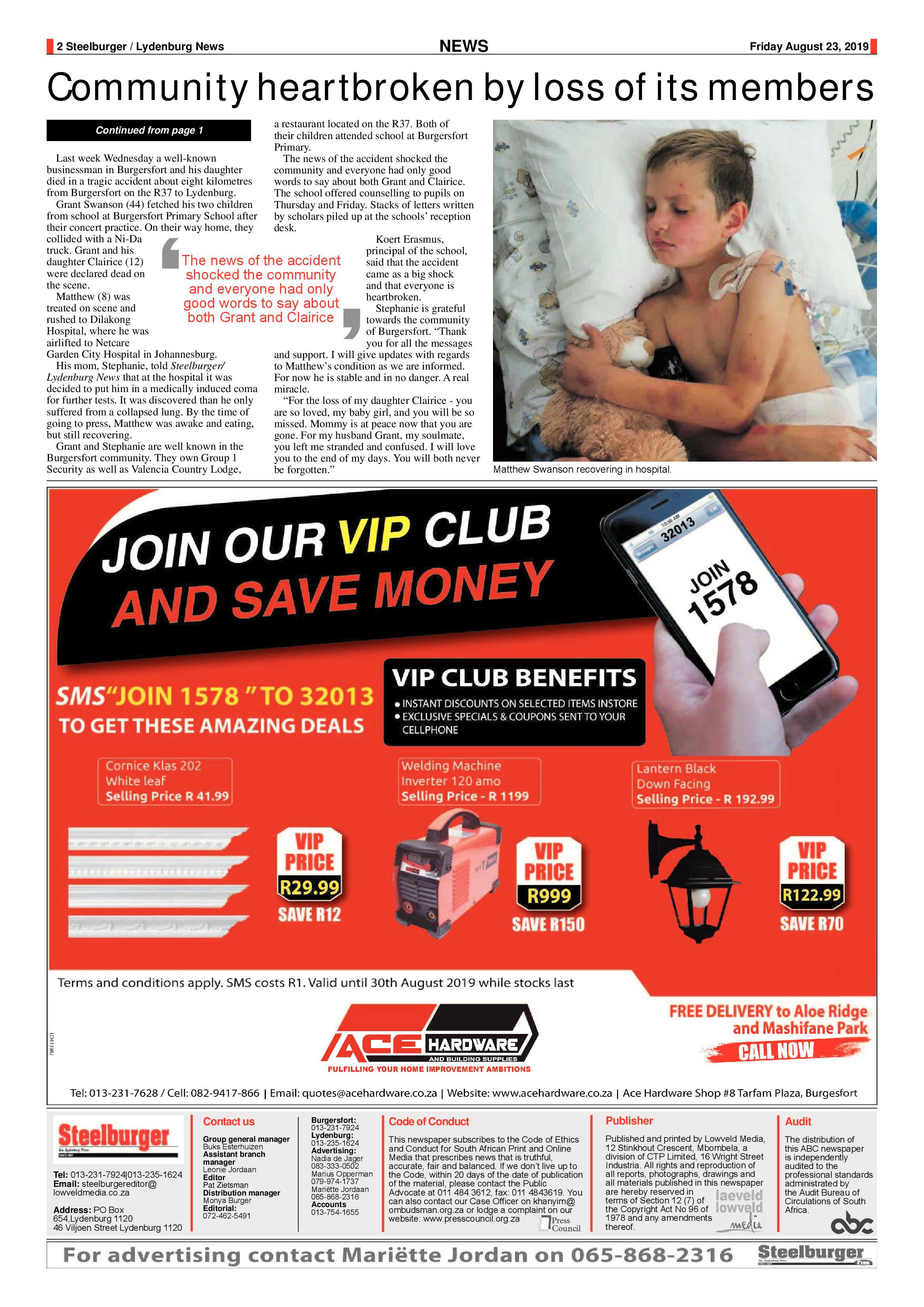 Steelburger News 23 August 2019 page 2