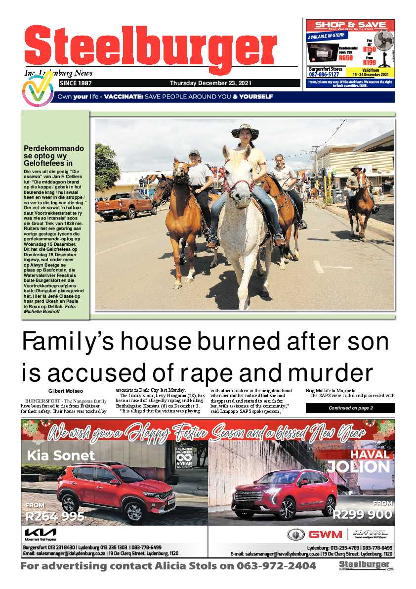 Steelburger News 23 December 2021 page 1