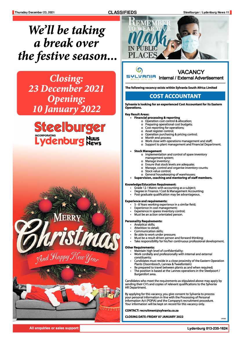 Steelburger News 23 December 2021 page 11