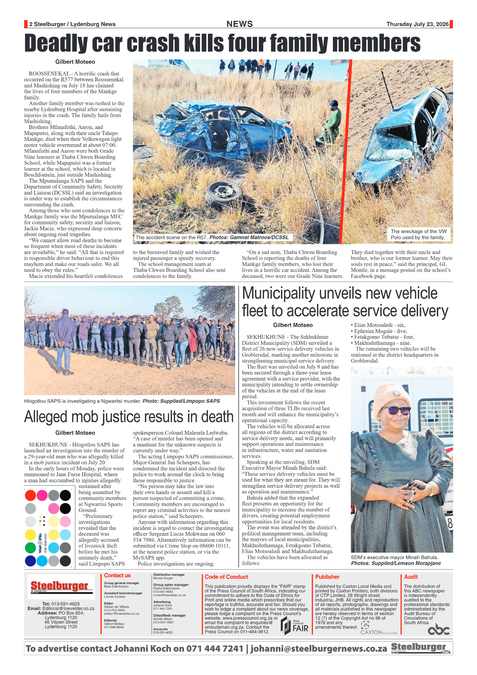 Steelburger News 23 July 2026 page 2