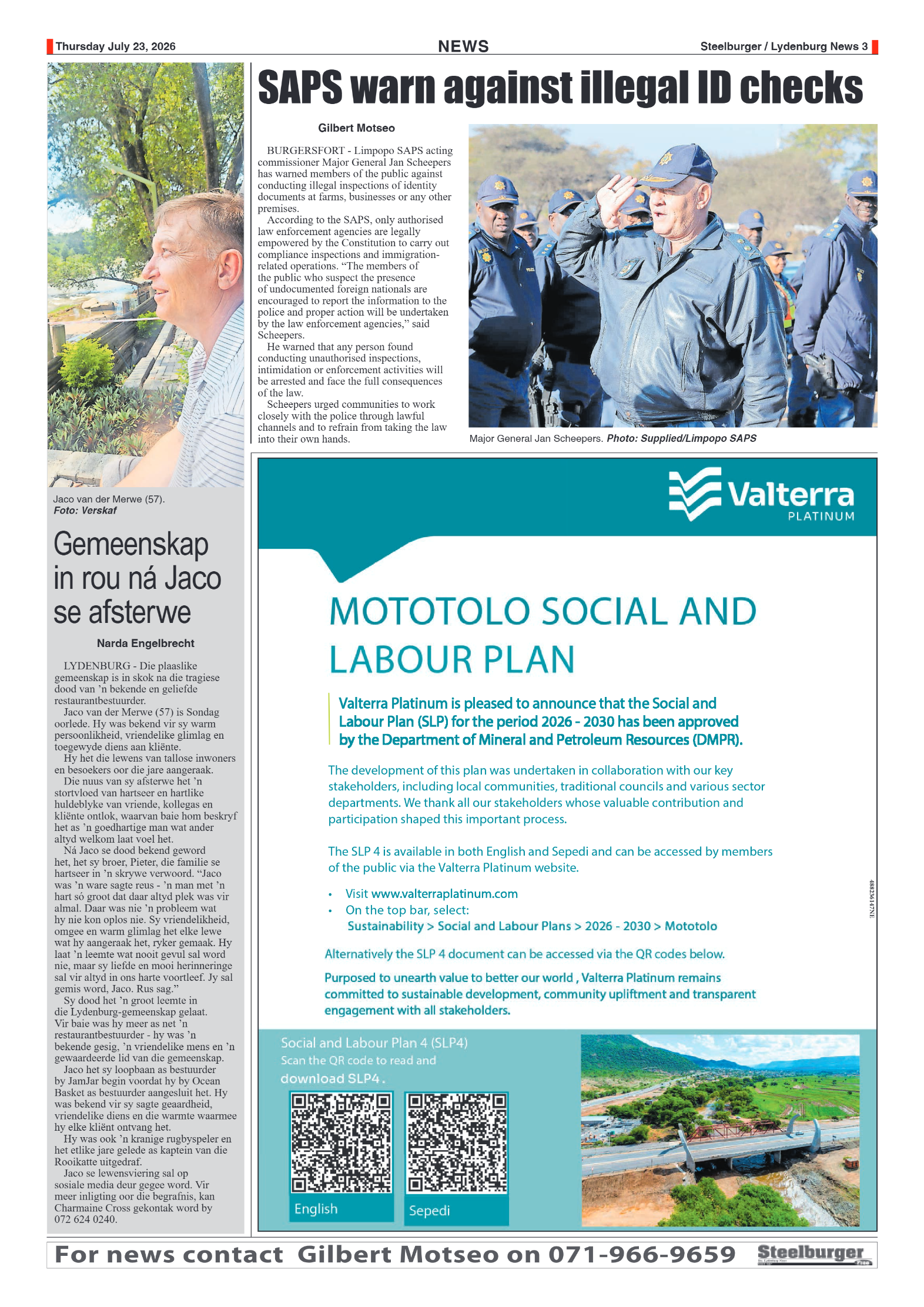 Steelburger News 23 July 2026 page 3