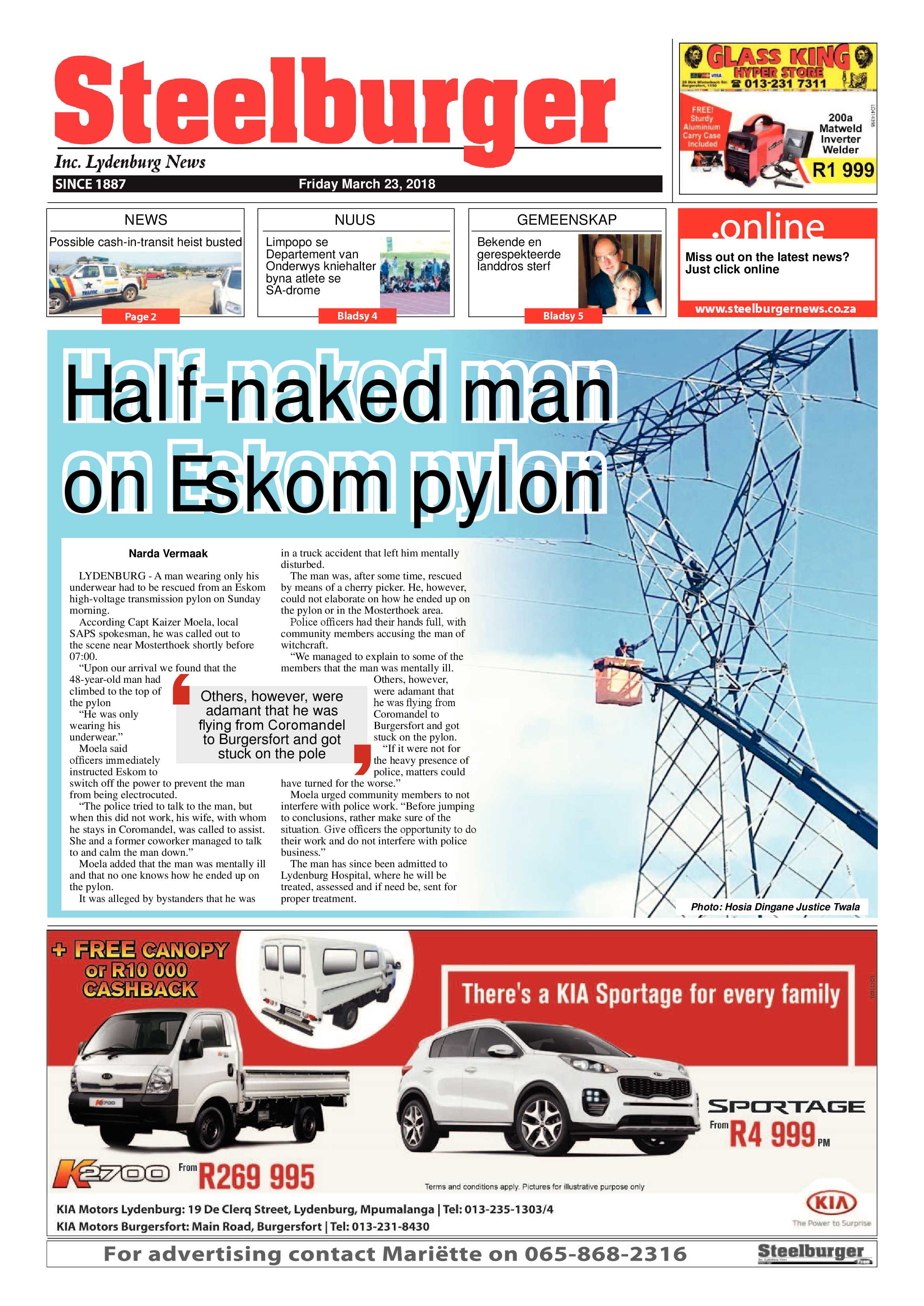 Steelburger News 23 March 2018 page 1