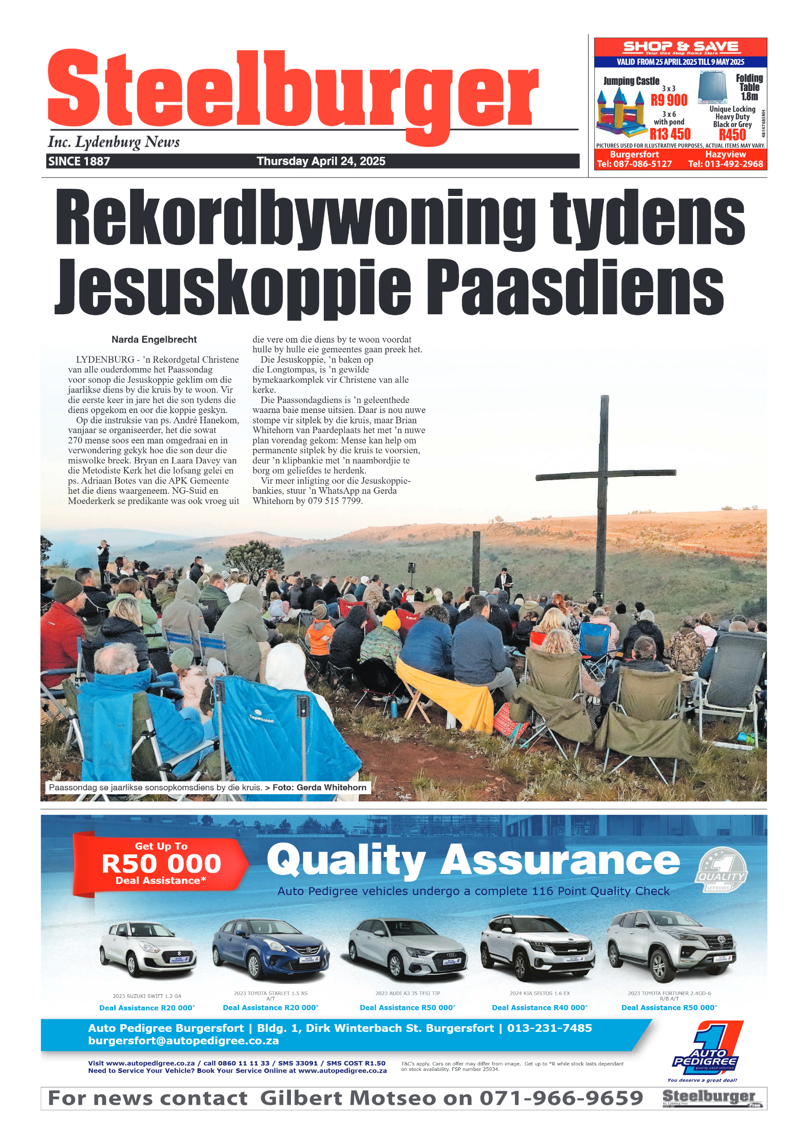 Steelburger News 24 April 2025 page 1