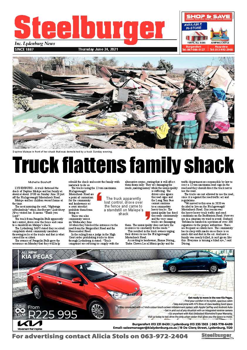 Steelburger News 24 June 2021 page 1