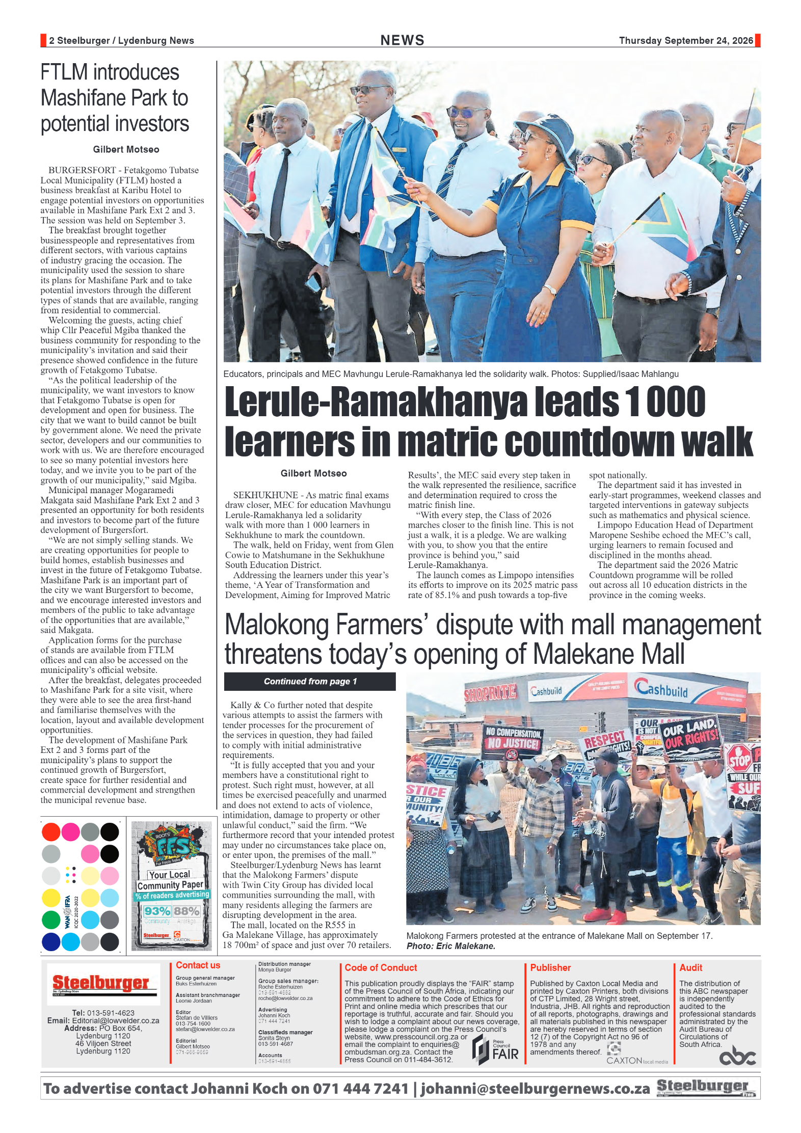 Steelburger News 24 September 2026 page 2