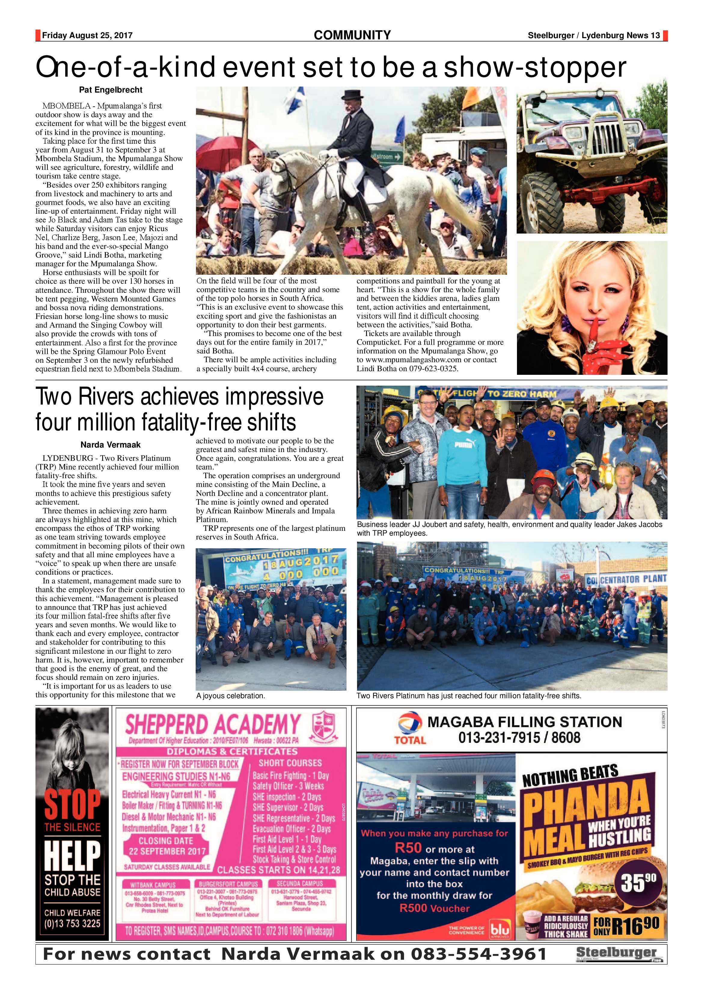 Steelburger News 25 August 2017 page 13