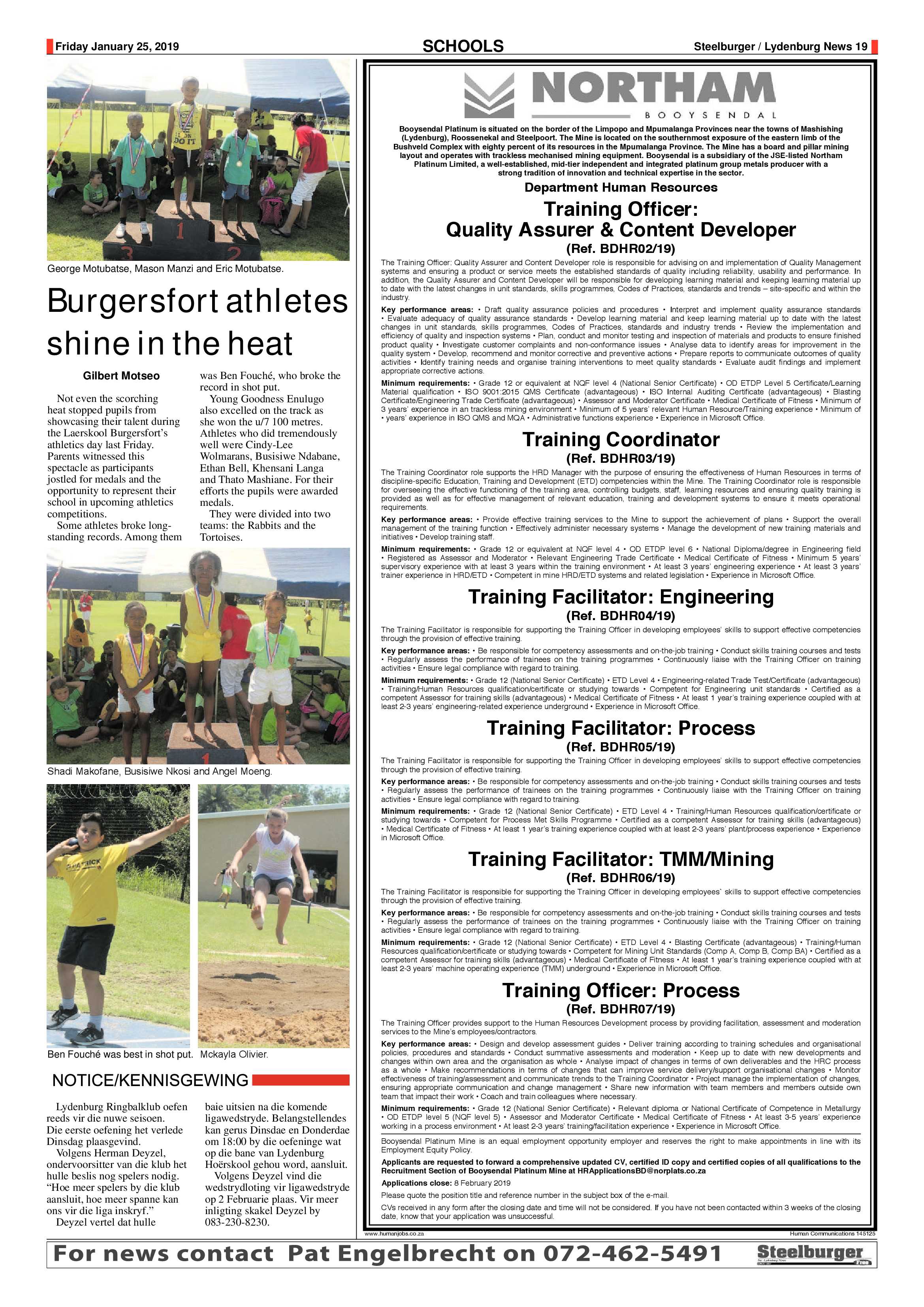 Steelburger News 25 January 2019 page 19