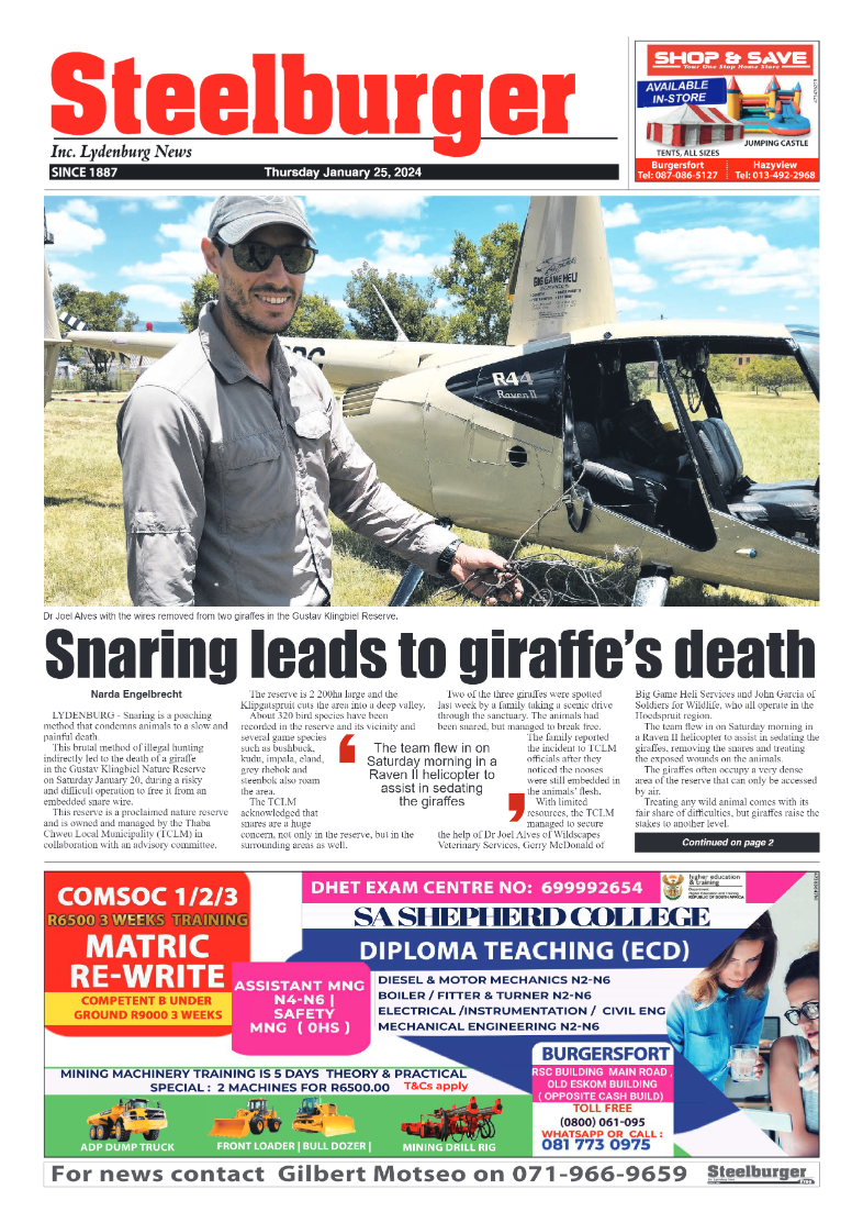 Steelburger News 25 January 2024 page 1
