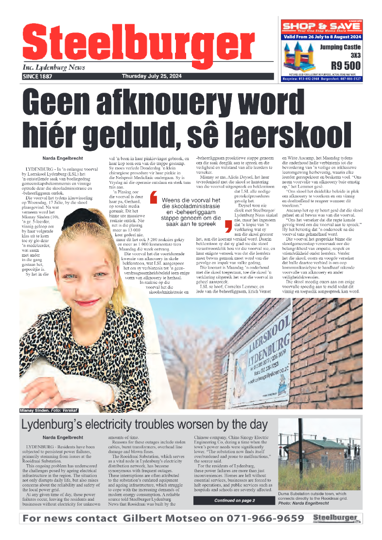 Steelburger News 25 July 2024 page 1