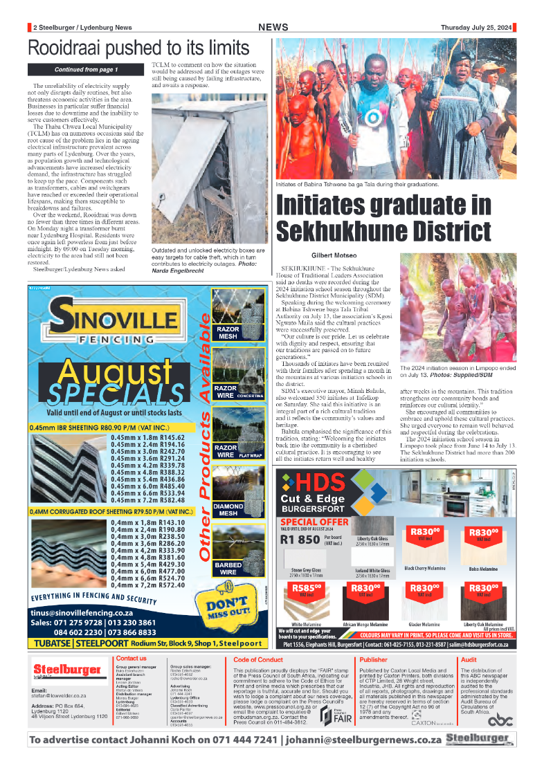 Steelburger News 25 July 2024 page 2
