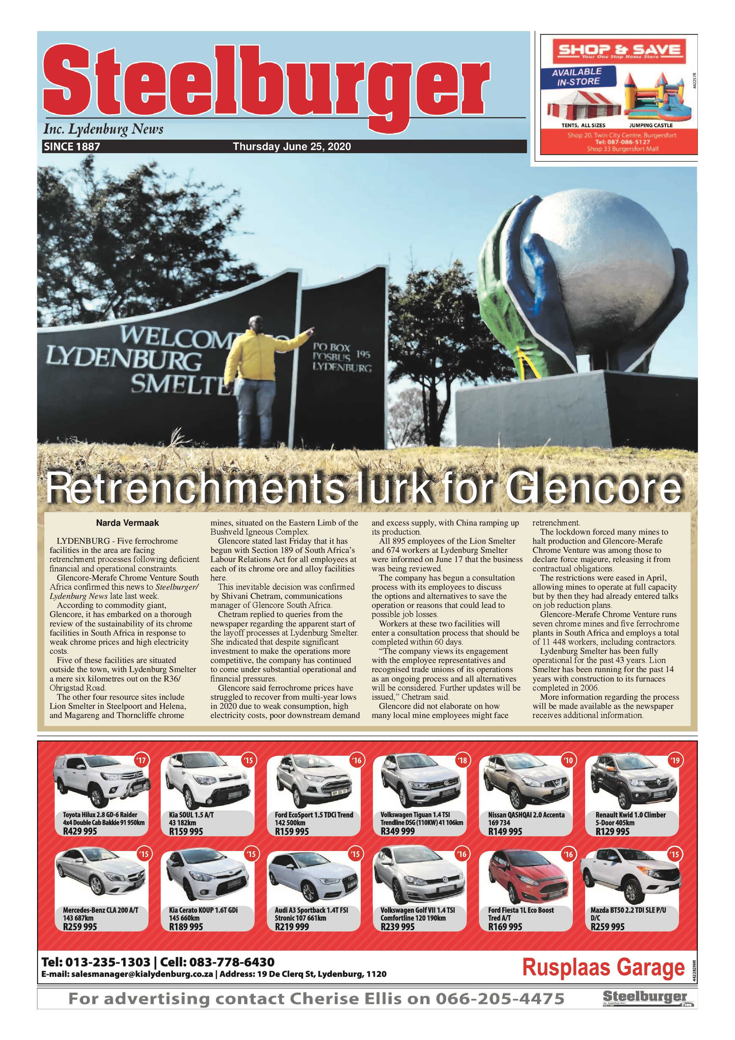 Steelburger News 25 June 2020 page 1