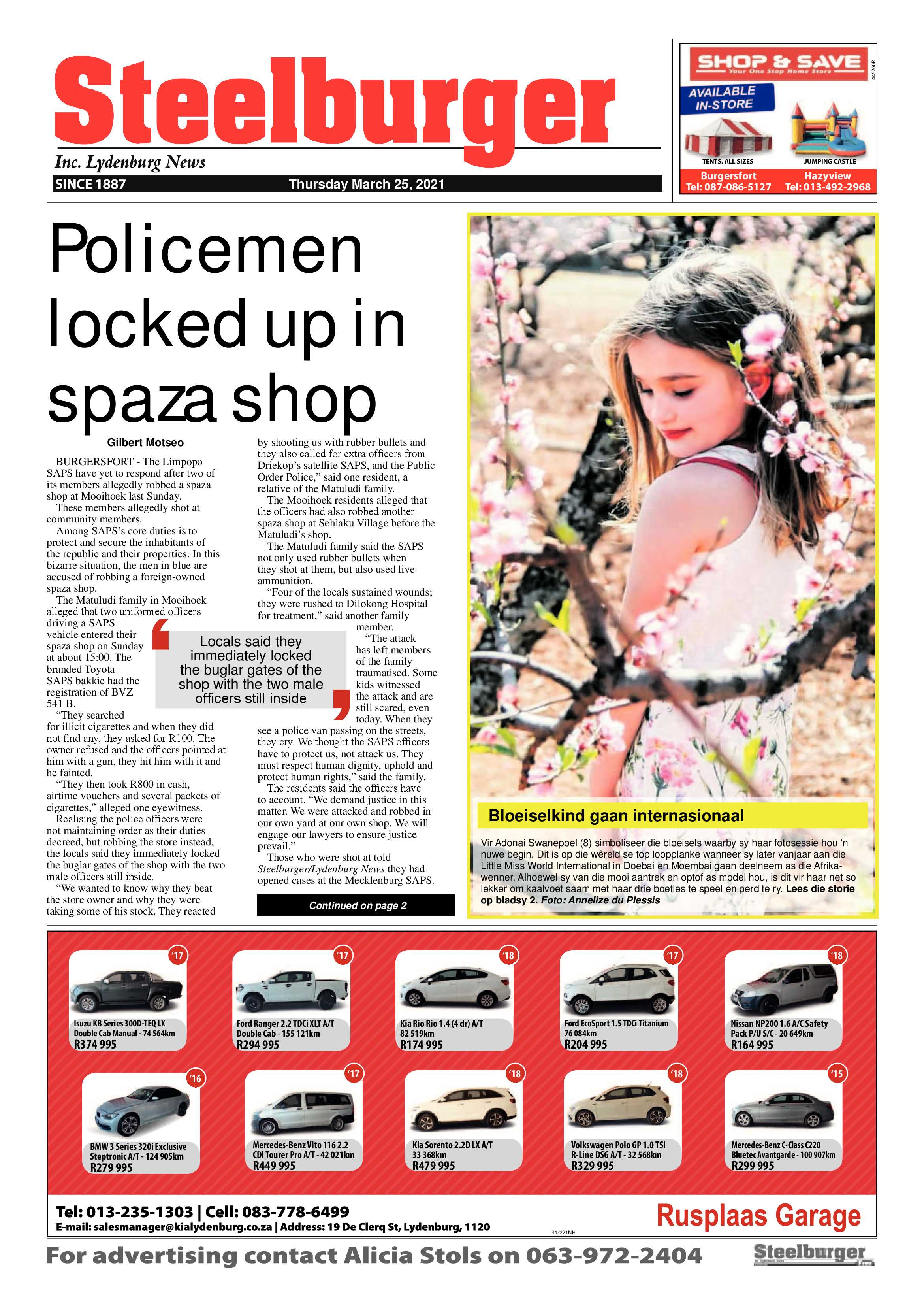 Steelburger News 25 March 2021 page 1