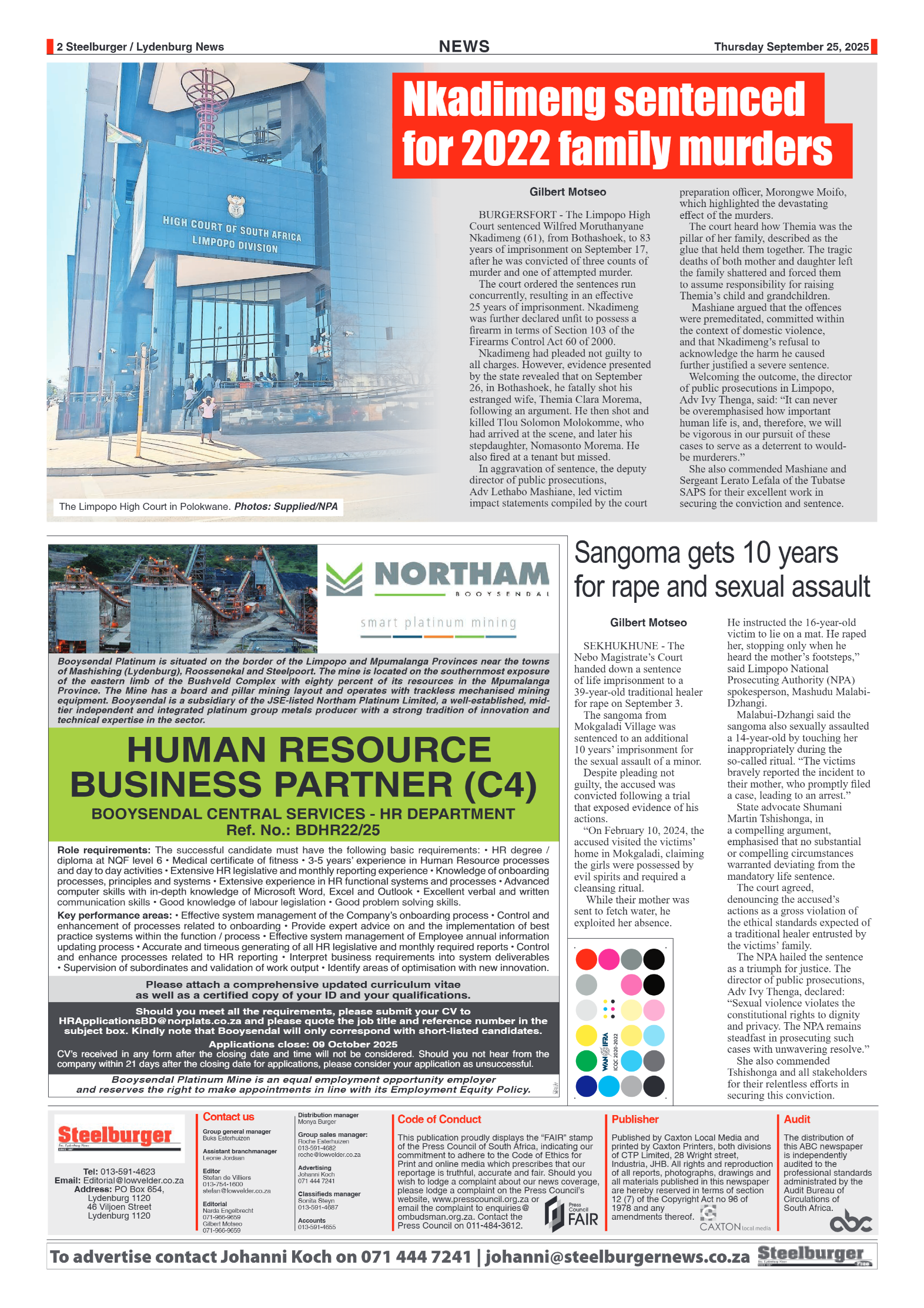 Steelburger News 25 September 2025 page 2