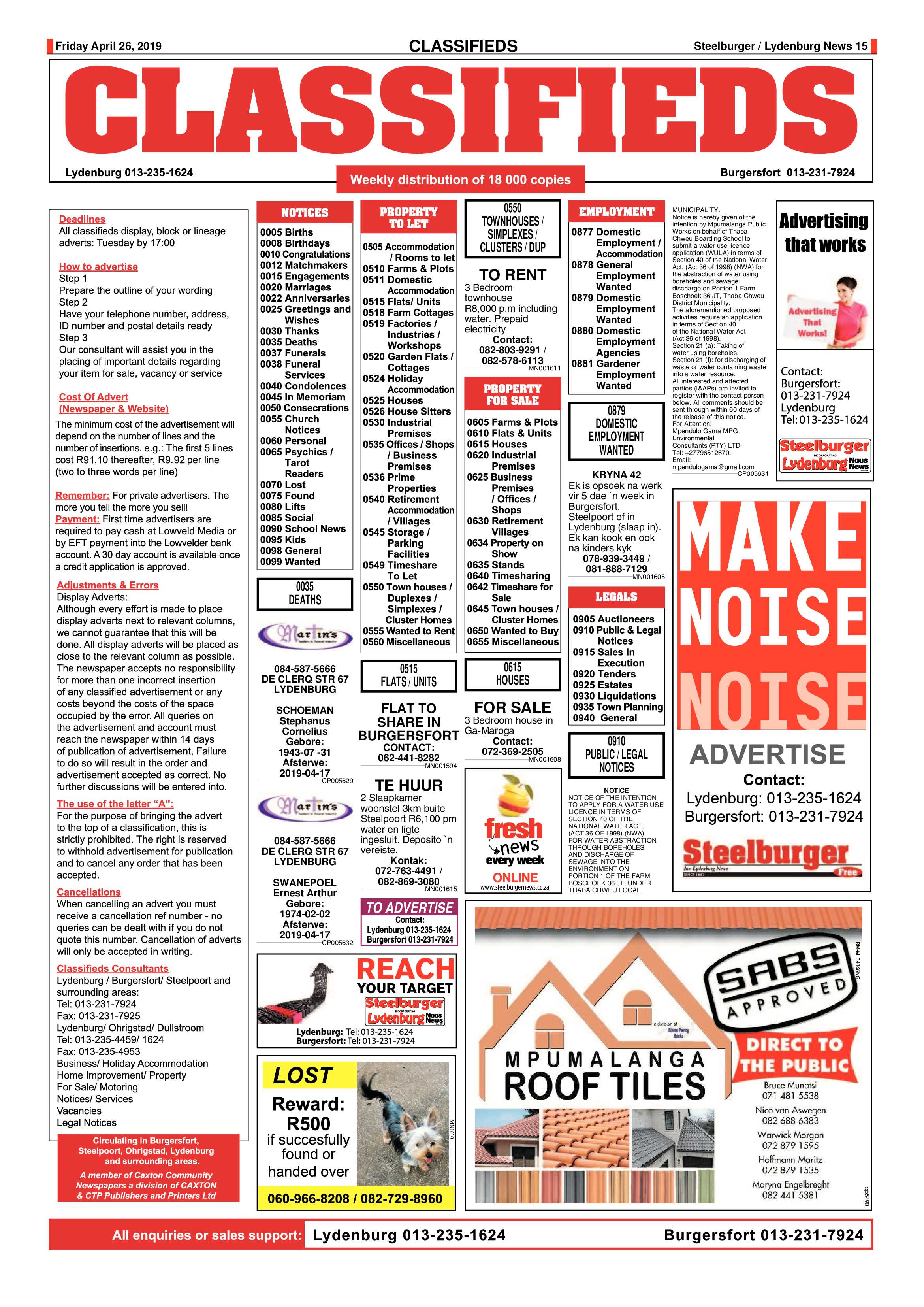Steelburger News 26 April 2019 page 15