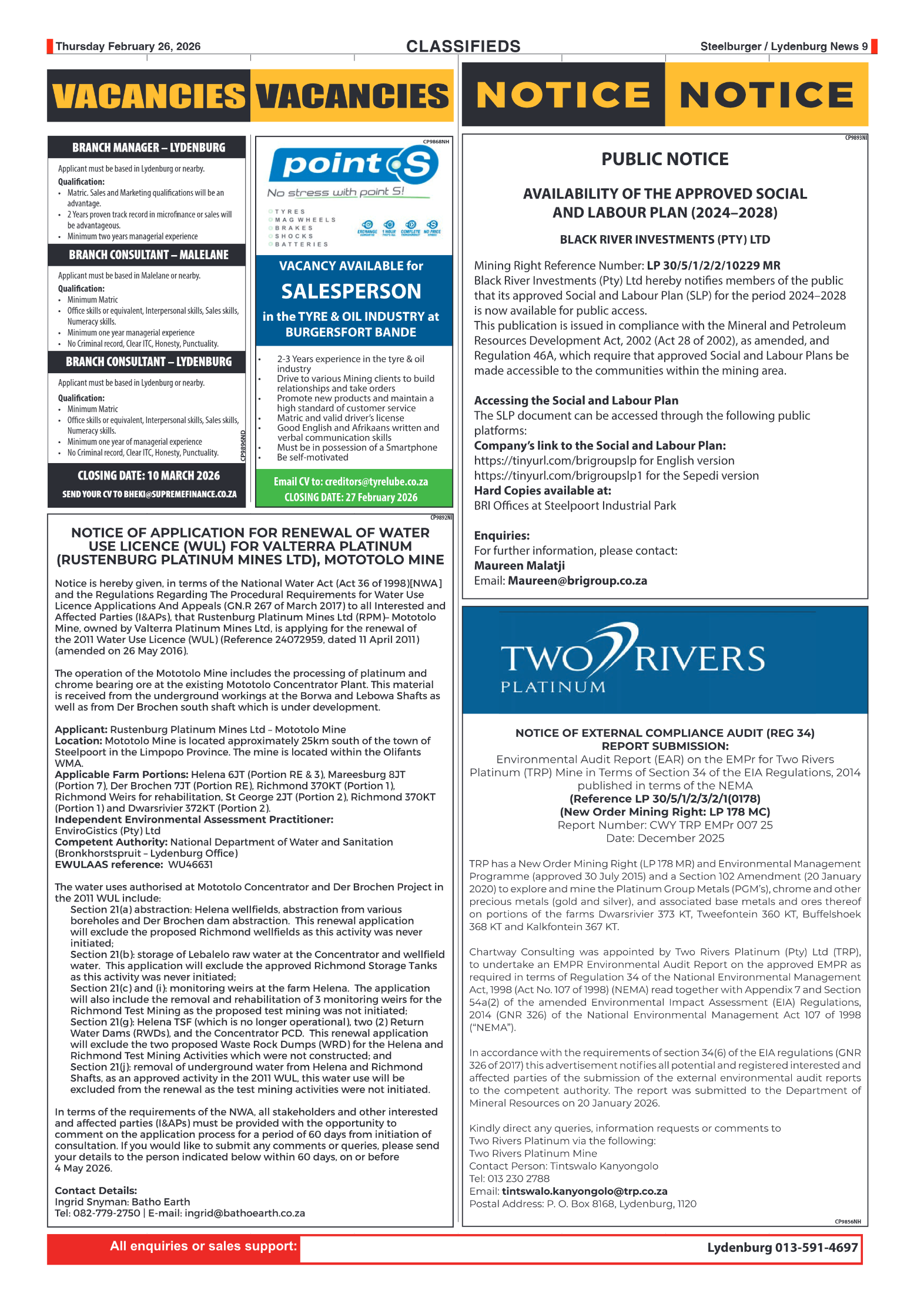 Steelburger News 26 February 2026 page 9