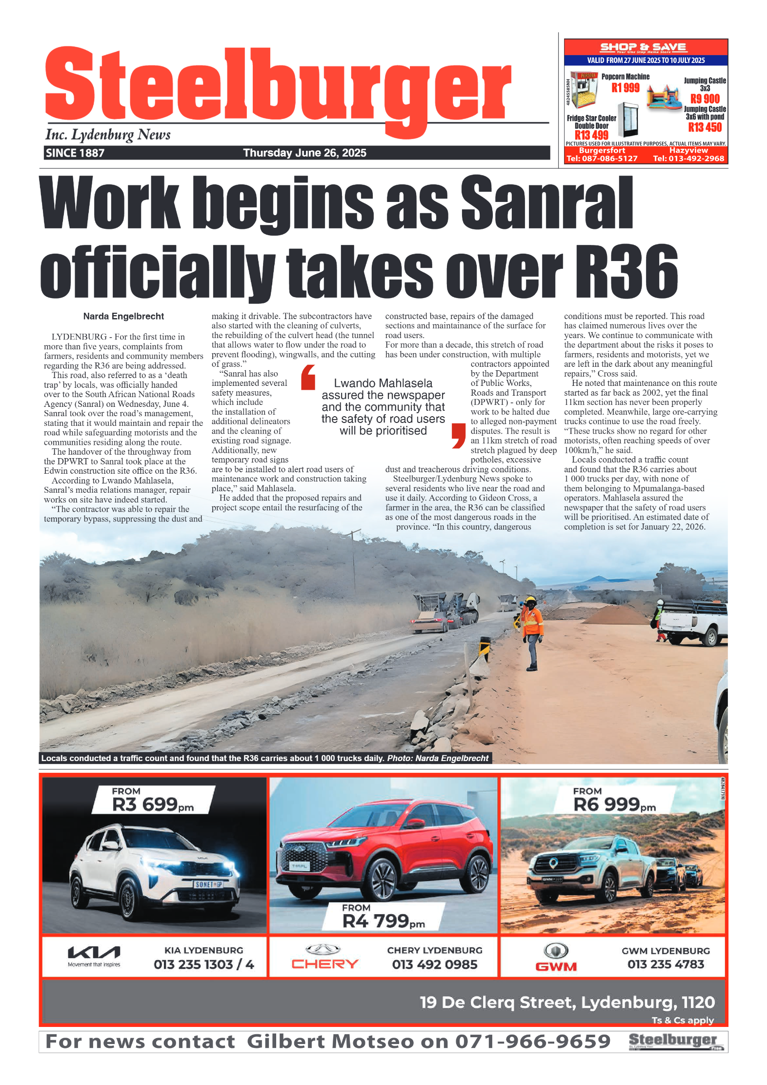 Steelburger News 26 June 2025 page 1