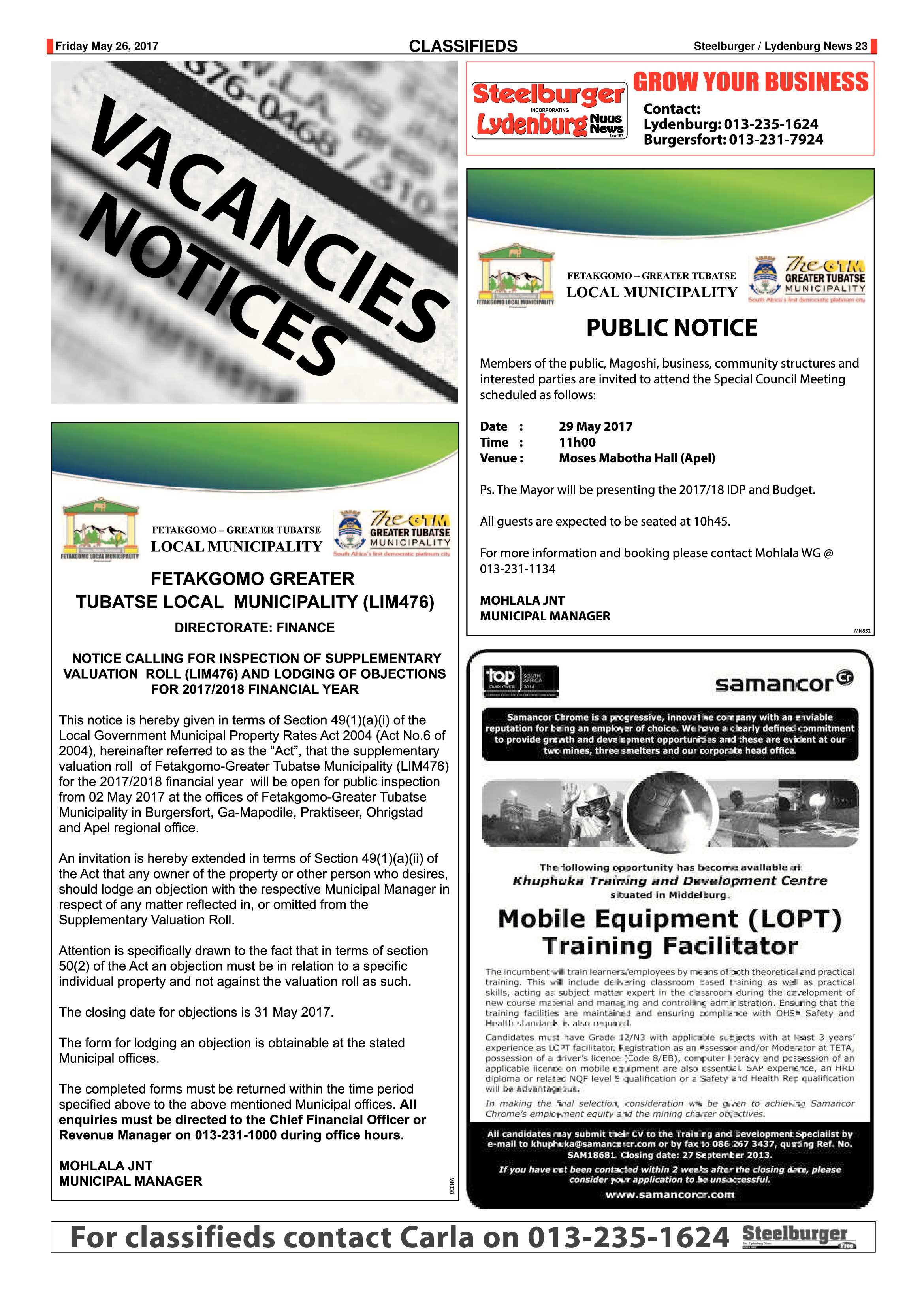 Steelburger News 26 May 2017 page 23