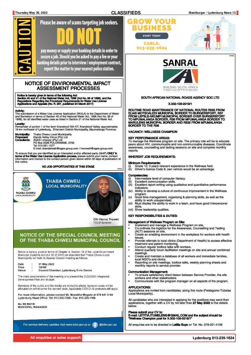 Steelburger News 26 May 2022 page 13