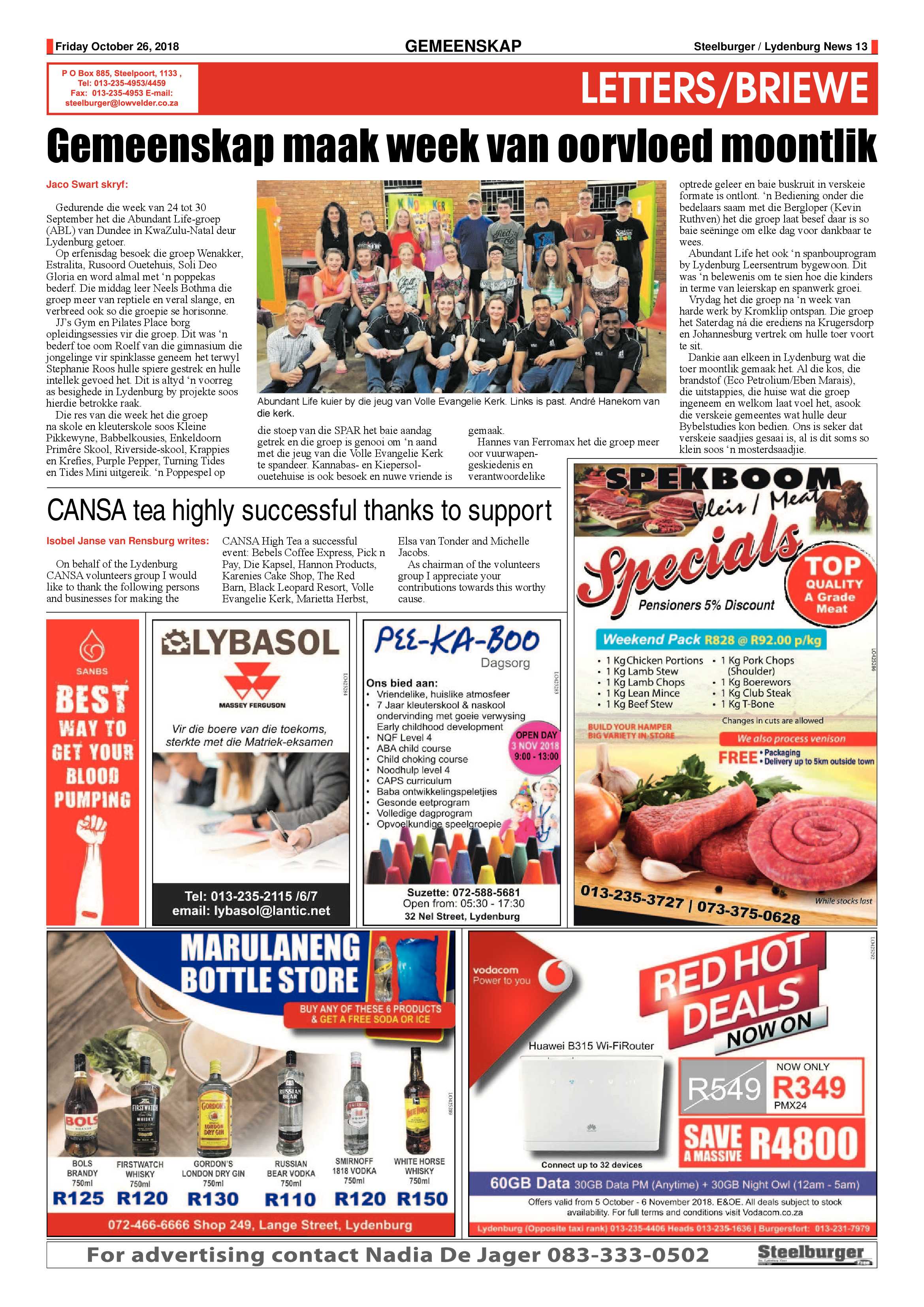 Steelburger News 26 October 2018 page 13