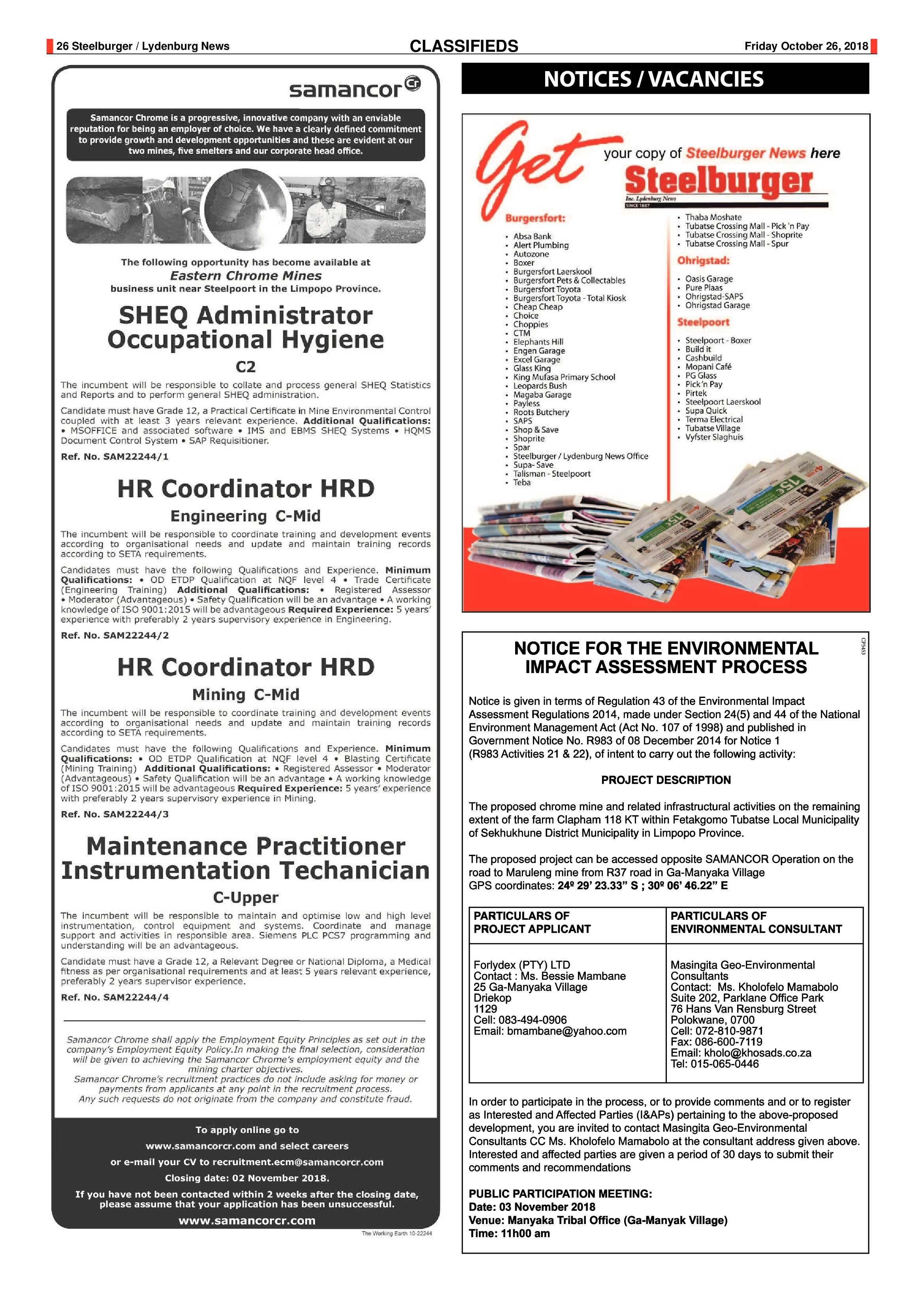 Steelburger News 26 October 2018 page 26