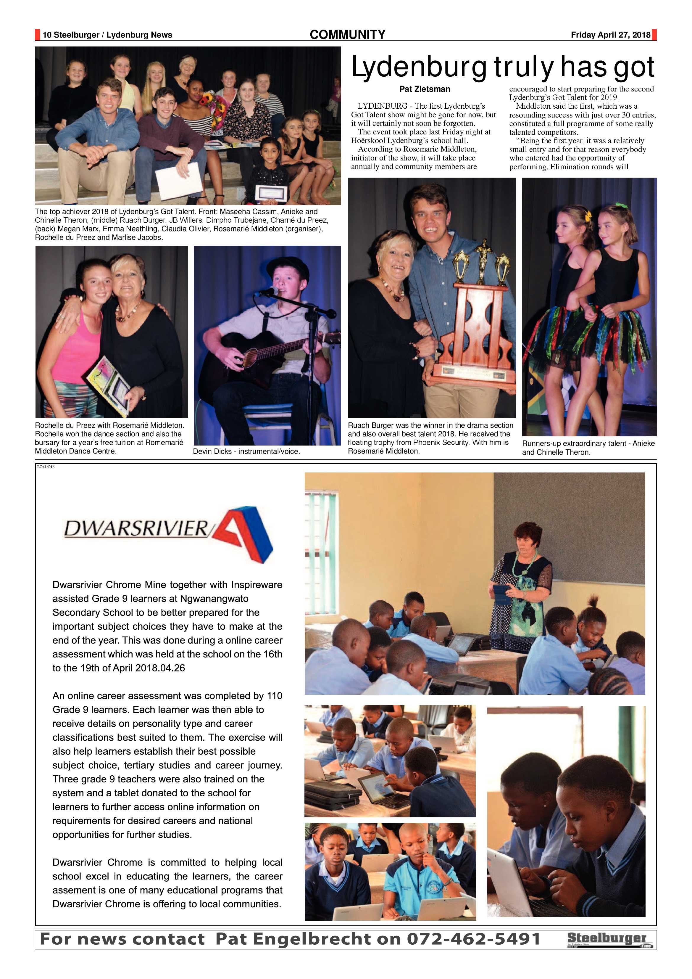 Steelburger News 27 April 2018 page 10