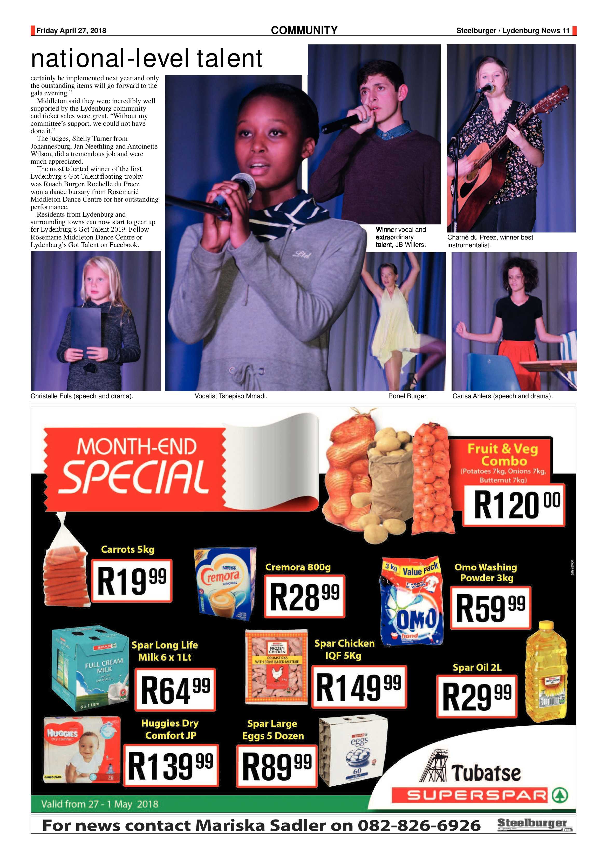 Steelburger News 27 April 2018 page 11
