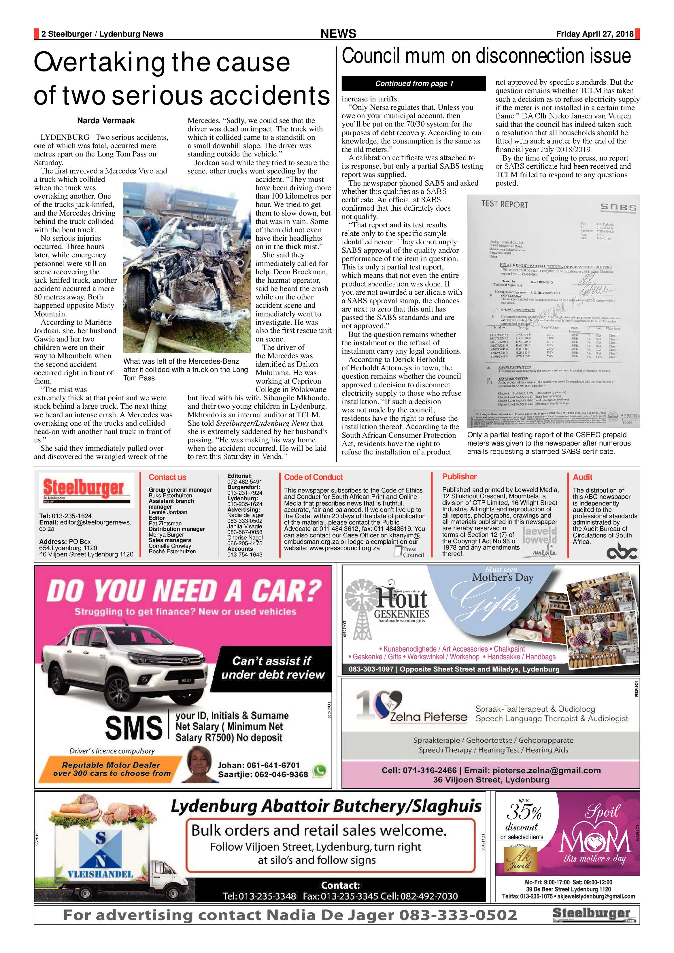 Steelburger News 27 April 2018 page 2