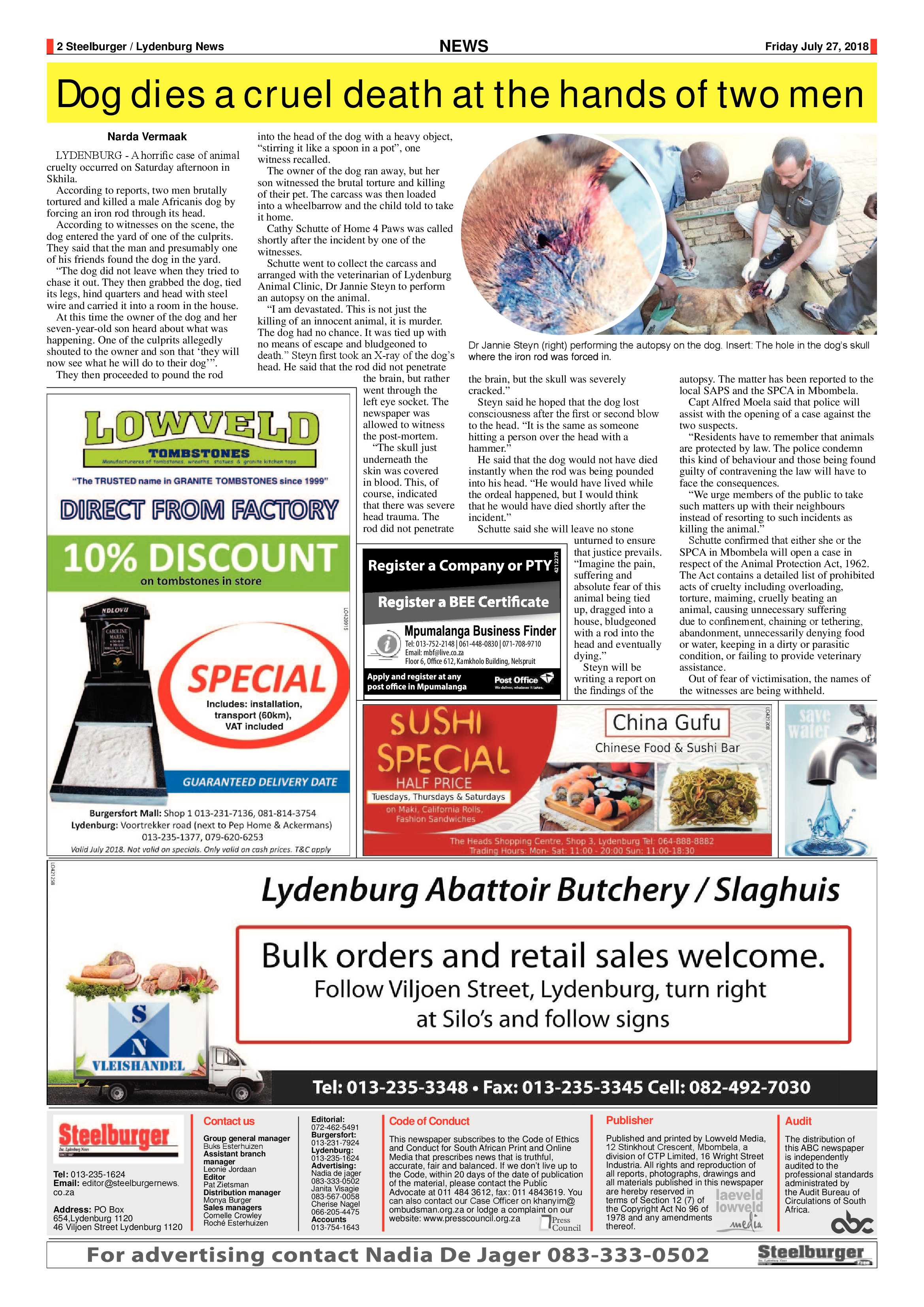 Steelburger News 27 July 2018 page 2