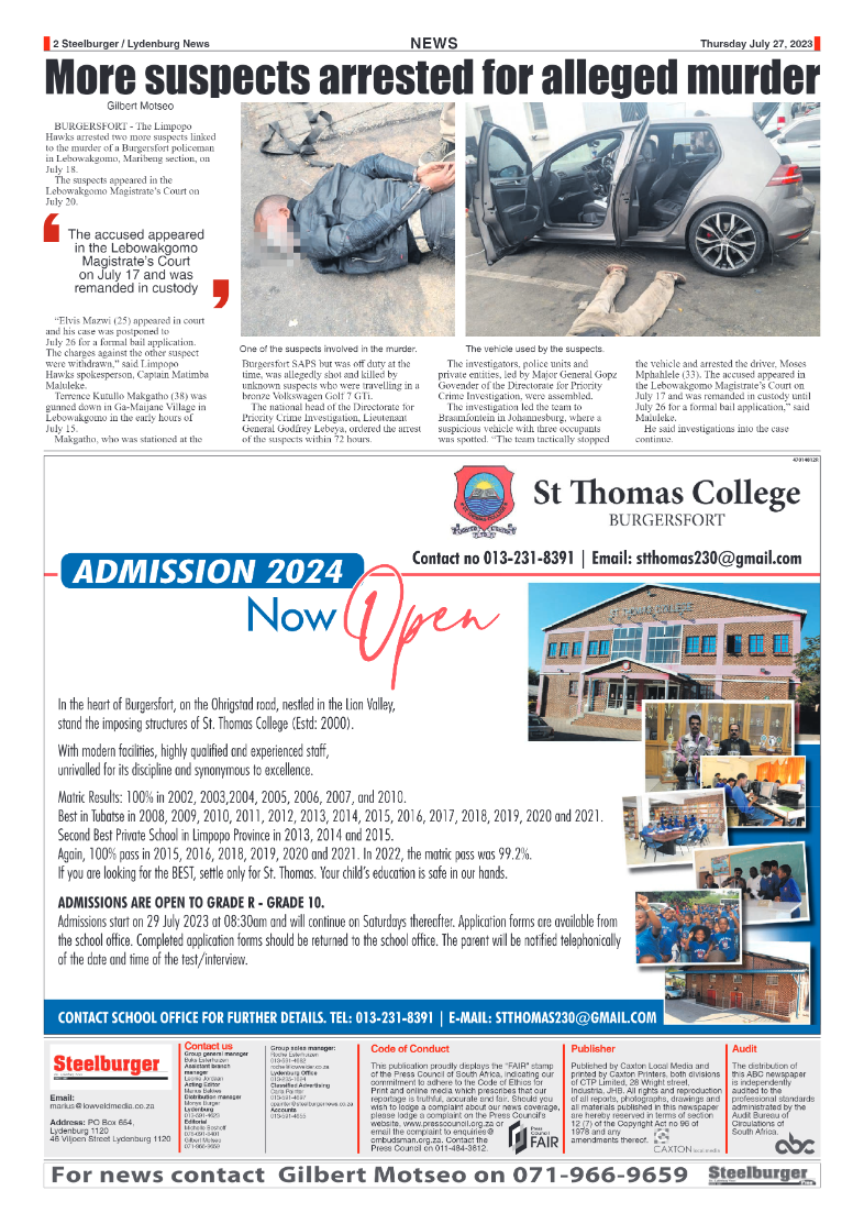 Steelburger News 27 July 2023 page 2