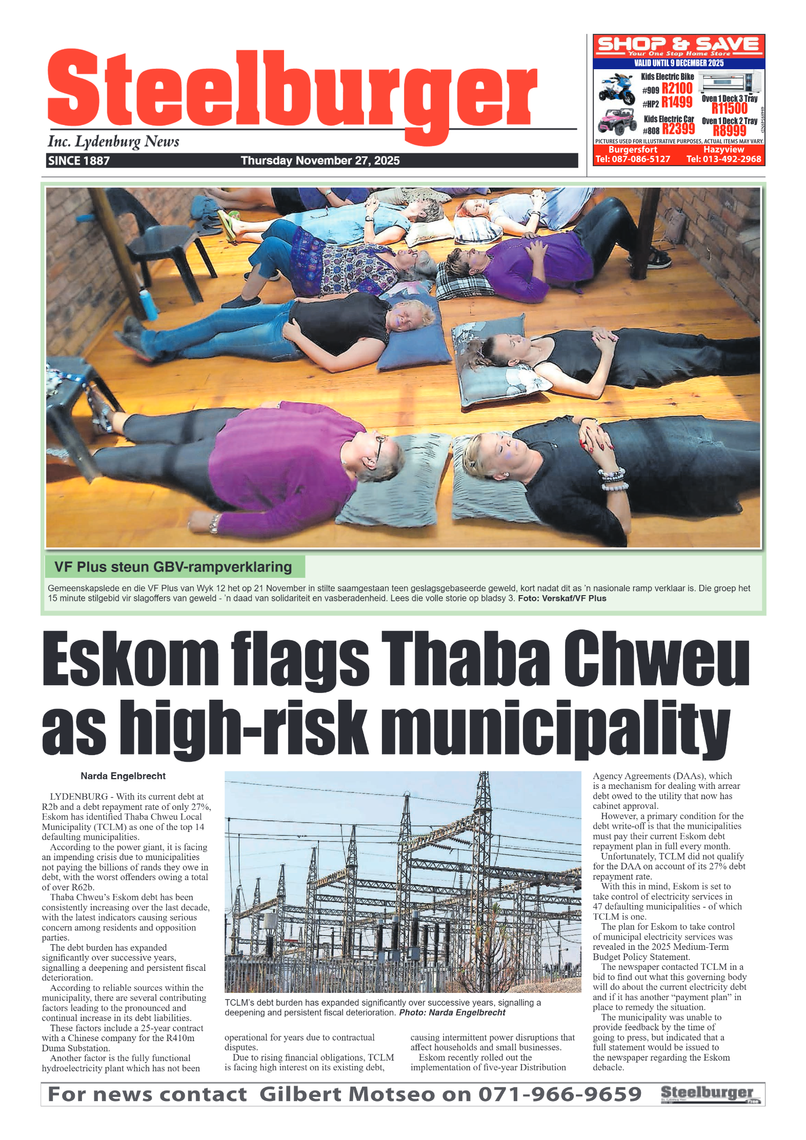 Steelburger News 27 November 2025 page 1