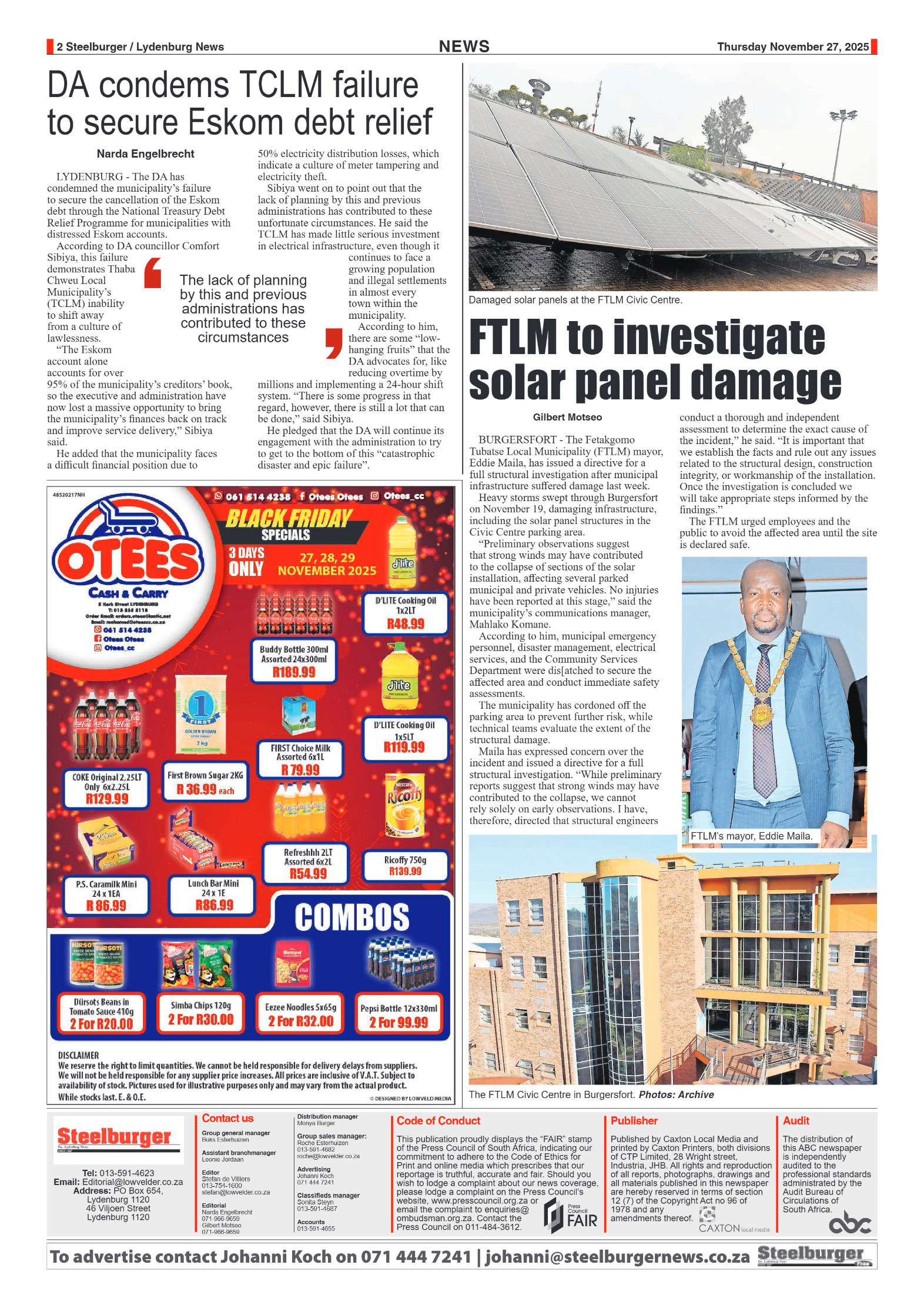 Steelburger News 27 November 2025 page 2