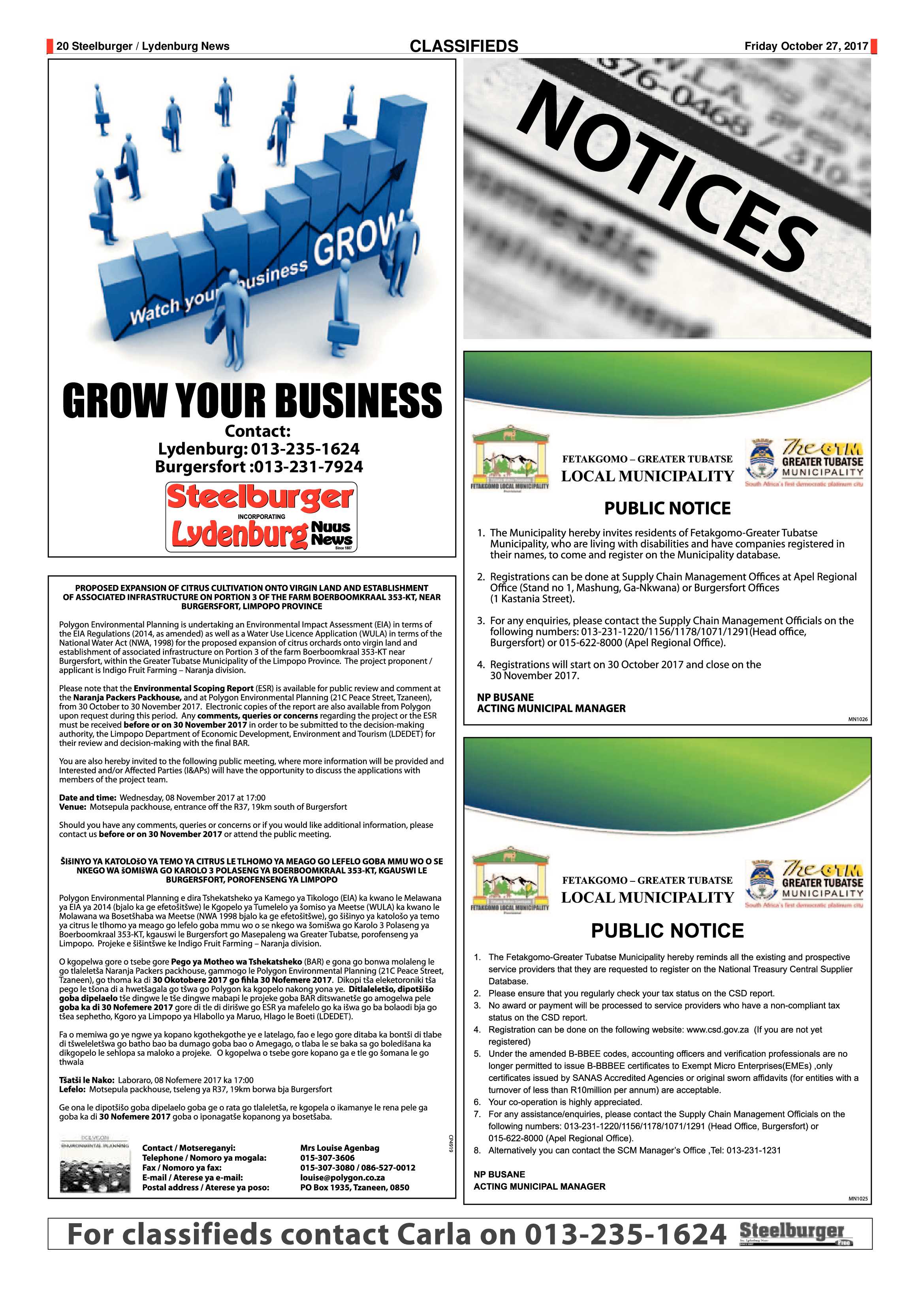 Steelburger News 27 October 2017 page 20